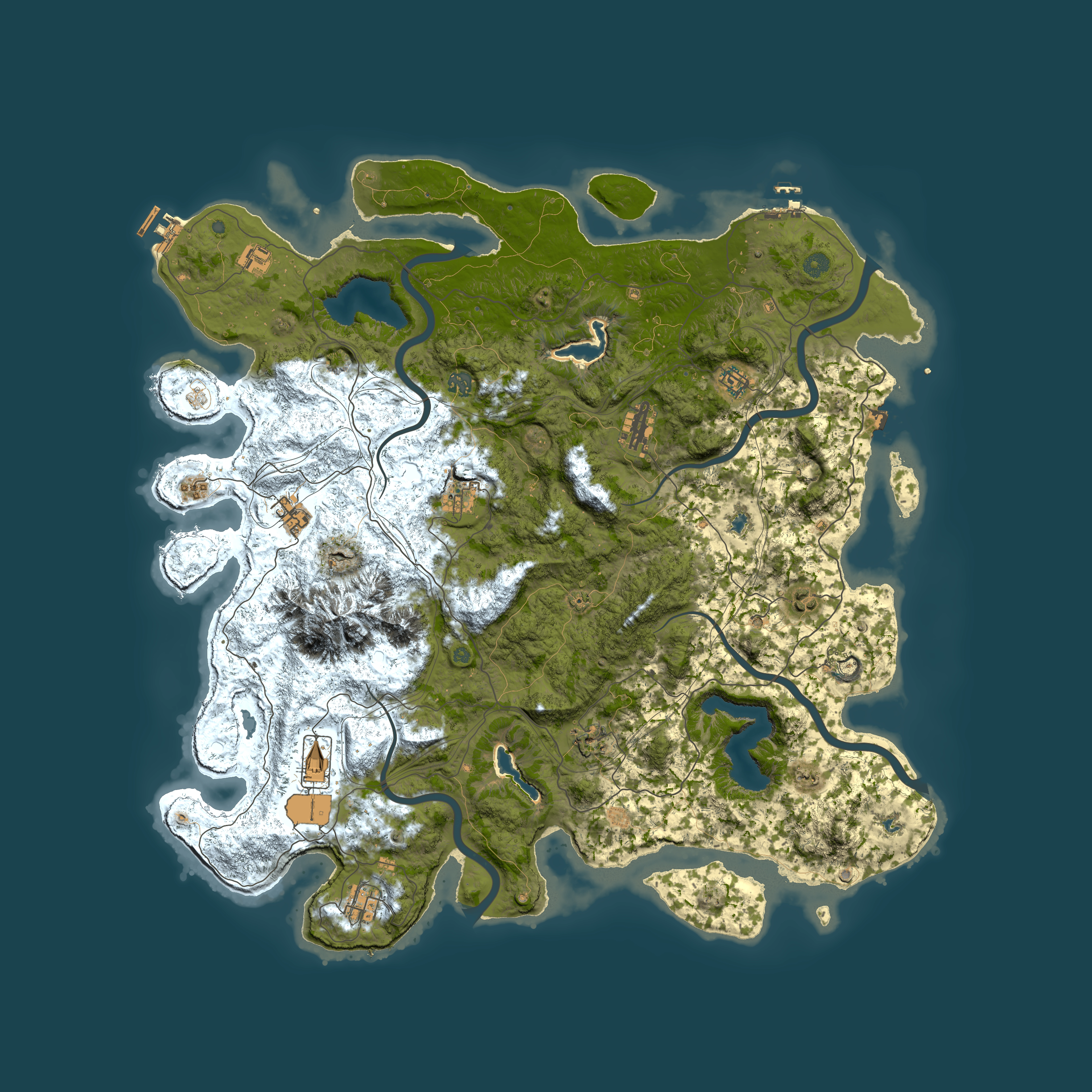 Full top-down render of Rust map seed 185976435, 5150x5150m