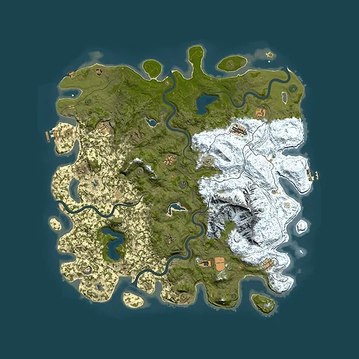 Rust map seed 1400119995, 5400x5400m top-down preview
