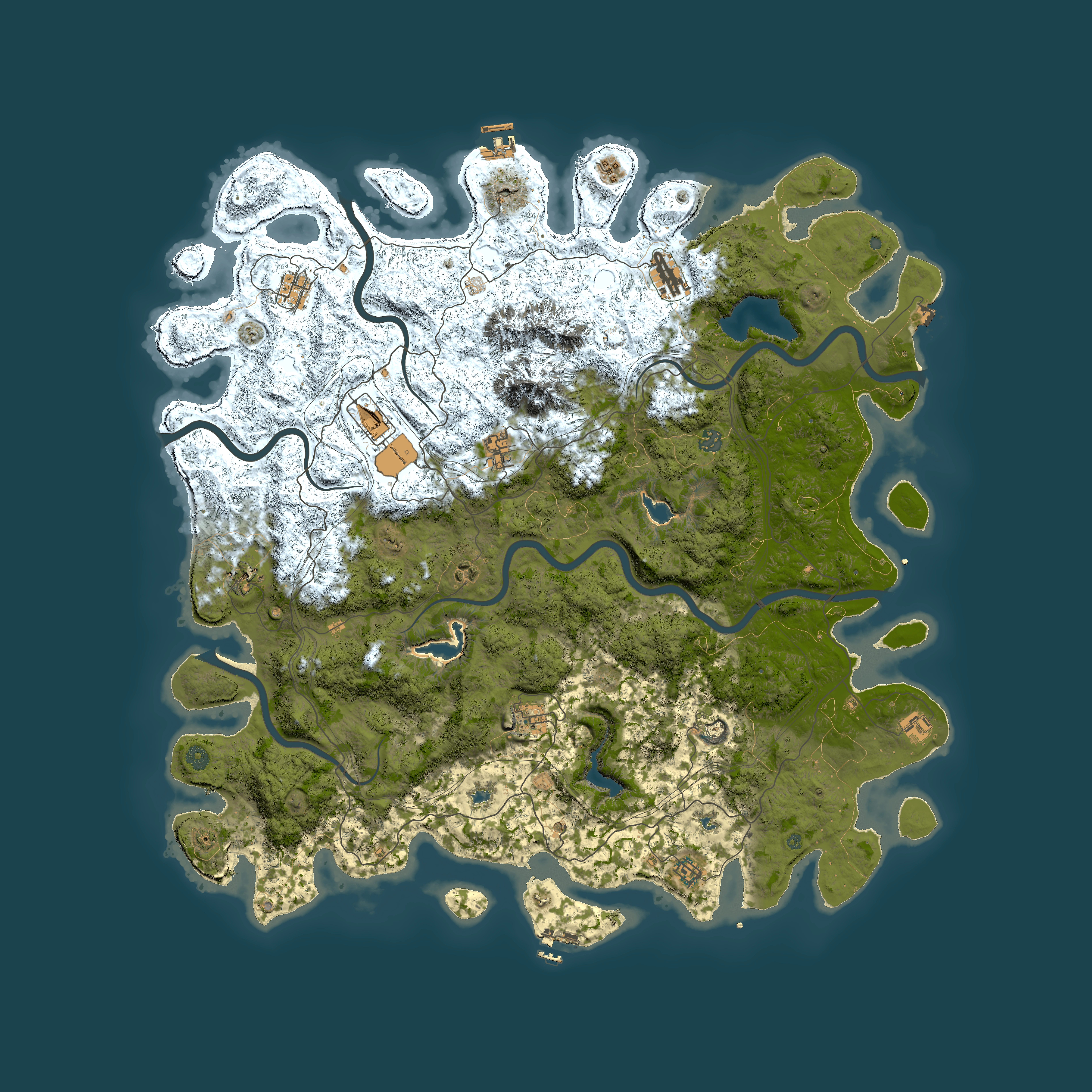 Full top-down render of Rust map seed 31012758, 5500x5500m