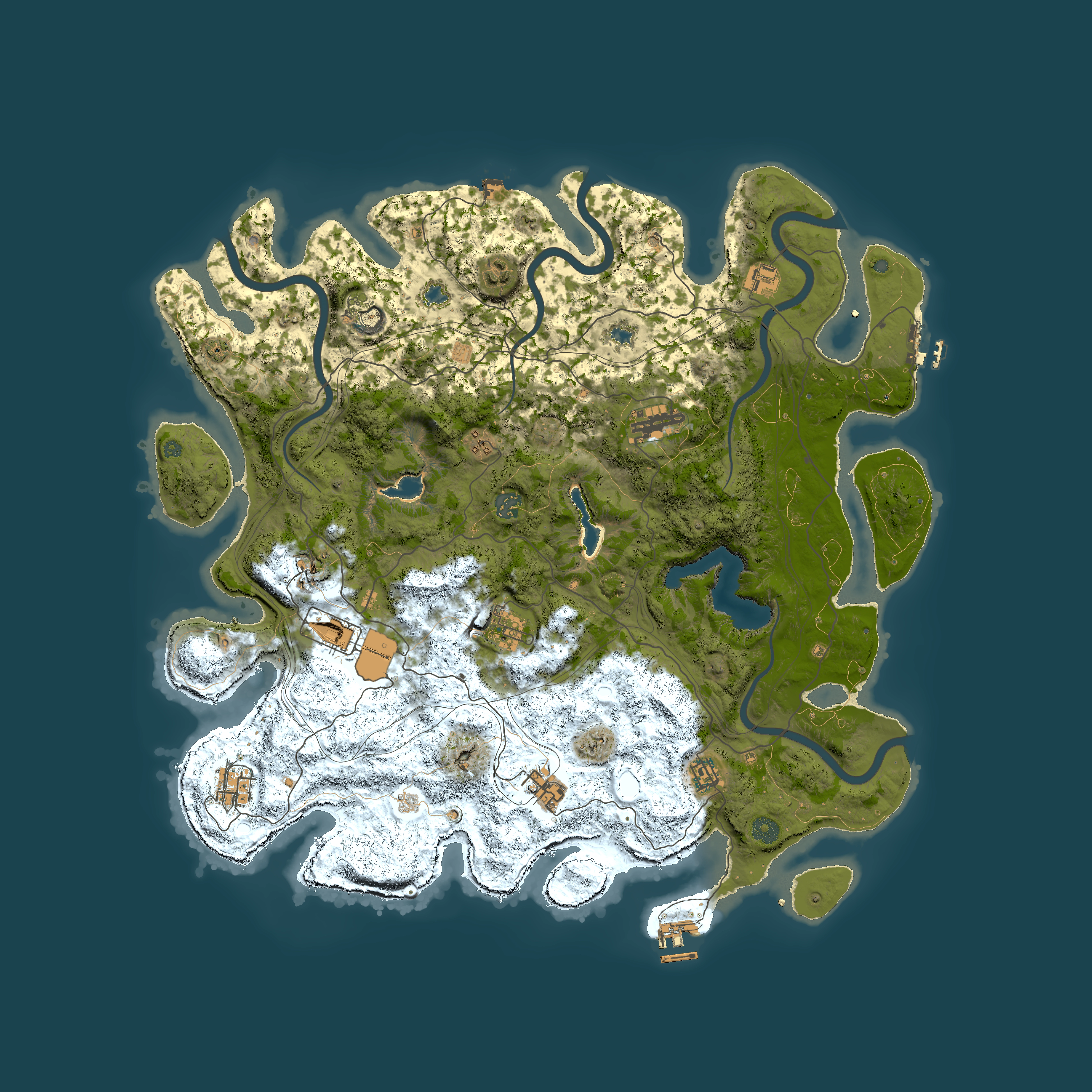 Full top-down render of Rust map seed 1377718382, 4700x4700m