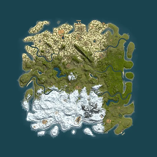 Rust map seed 223012499, 5550x5550m top-down preview