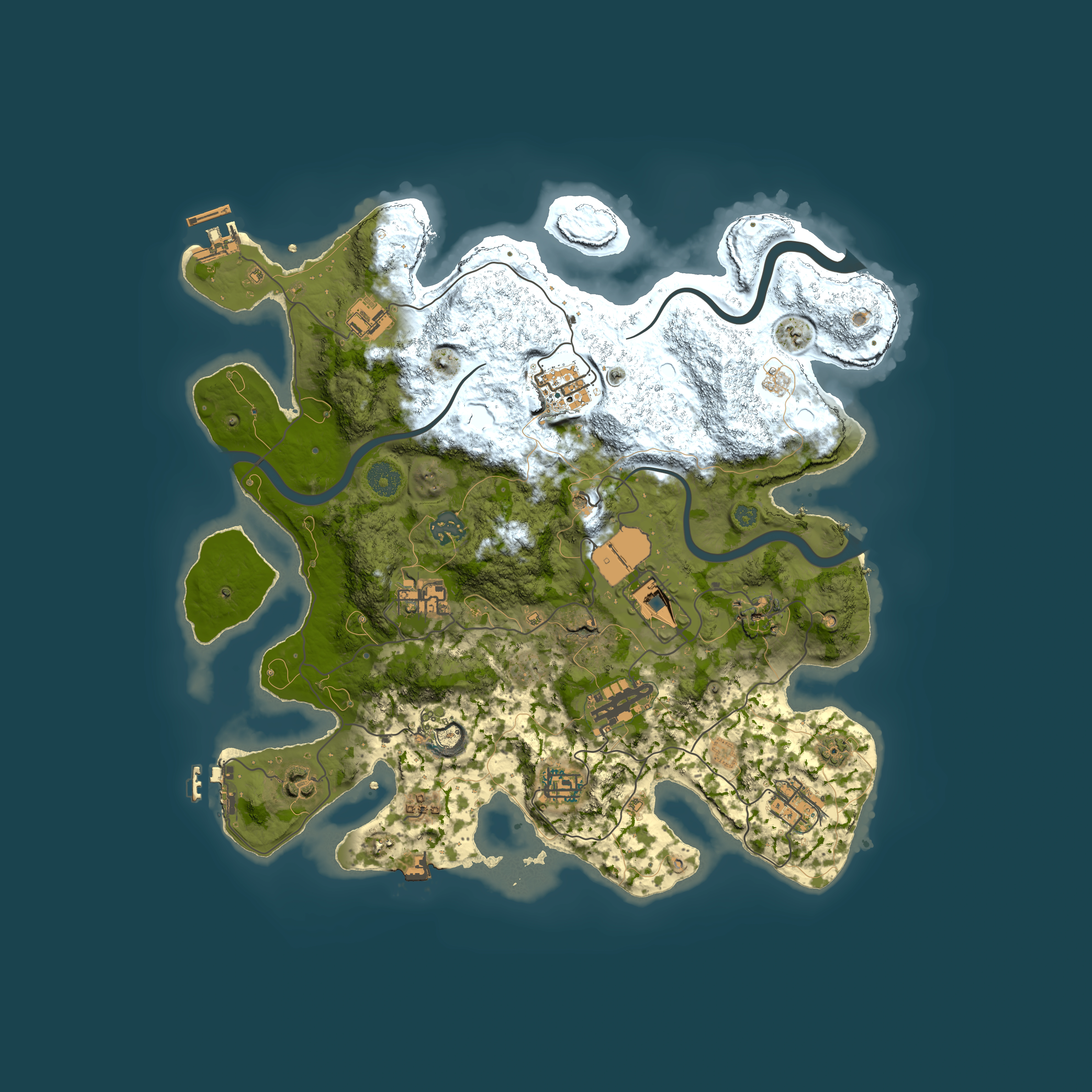 Full top-down render of Rust map seed 727216065, 3750x3750m
