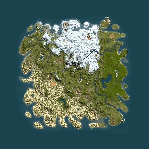 Rust map seed 2061798334, 5450x5450m top-down preview