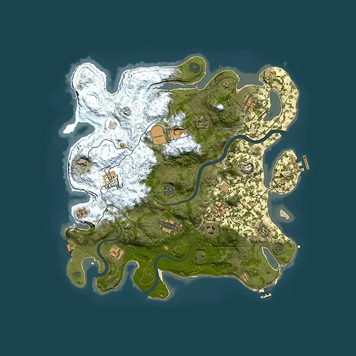 Rust map seed 878425605, 3850x3850m top-down preview