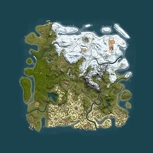 Rust map seed 1060244057, 5000x5000m top-down preview