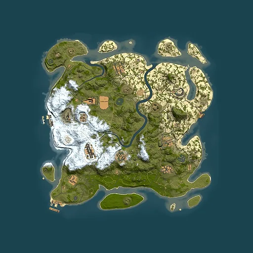 Rust map seed 1874845820, 3850x3850m top-down preview