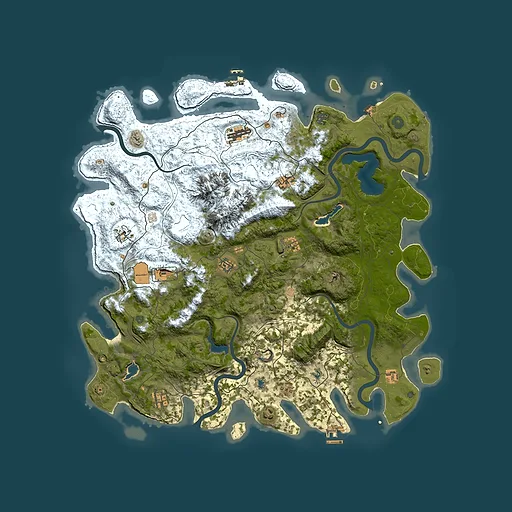 Rust map seed 491114667, 5000x5000m top-down preview