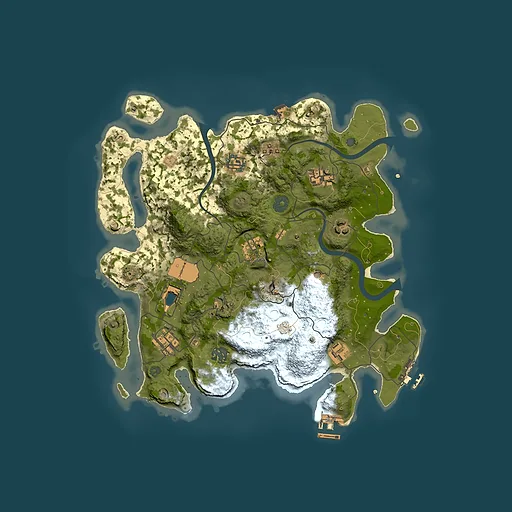 Rust map seed 304303071, 3500x3500m top-down preview
