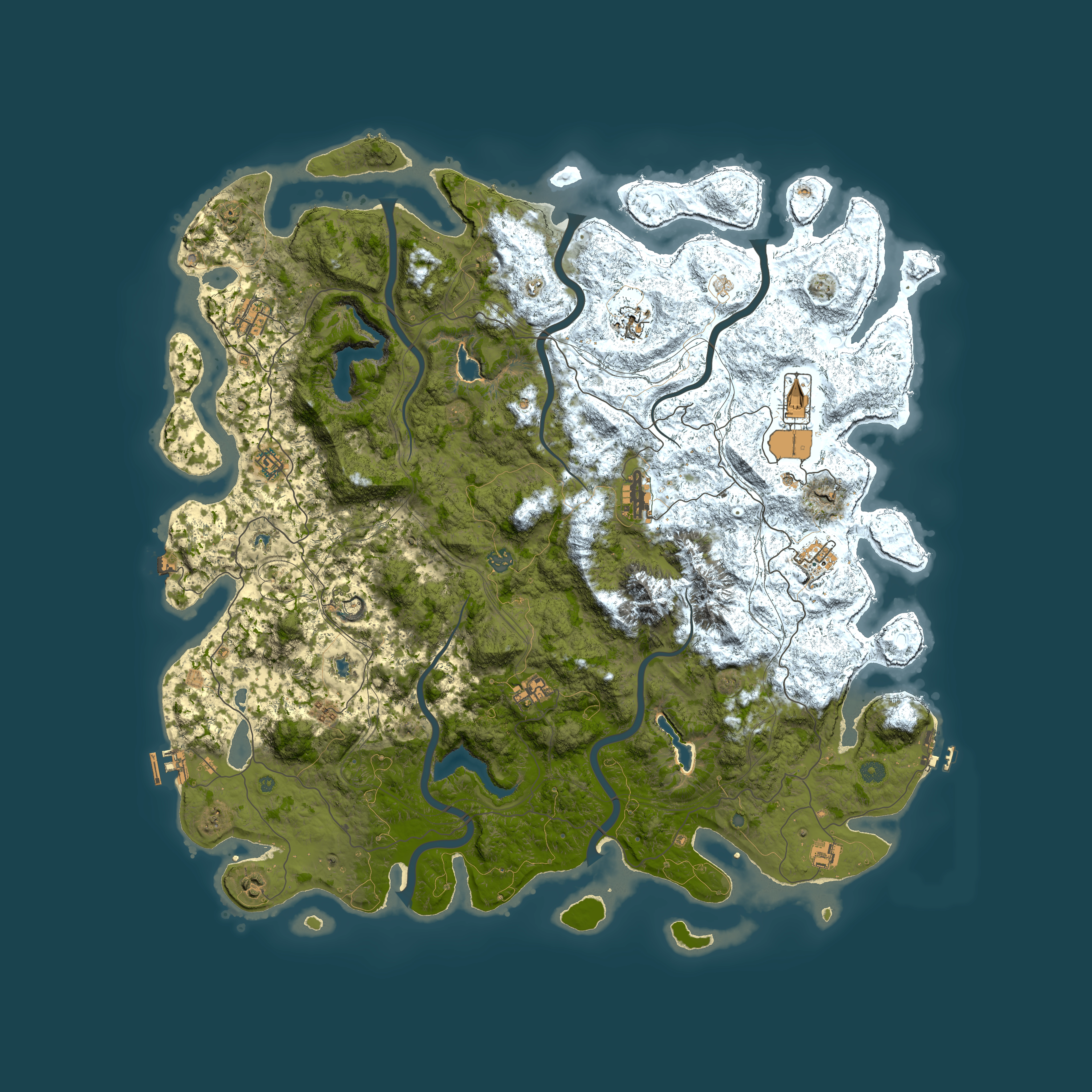 Full top-down render of Rust map seed 1672543031, 5400x5400m