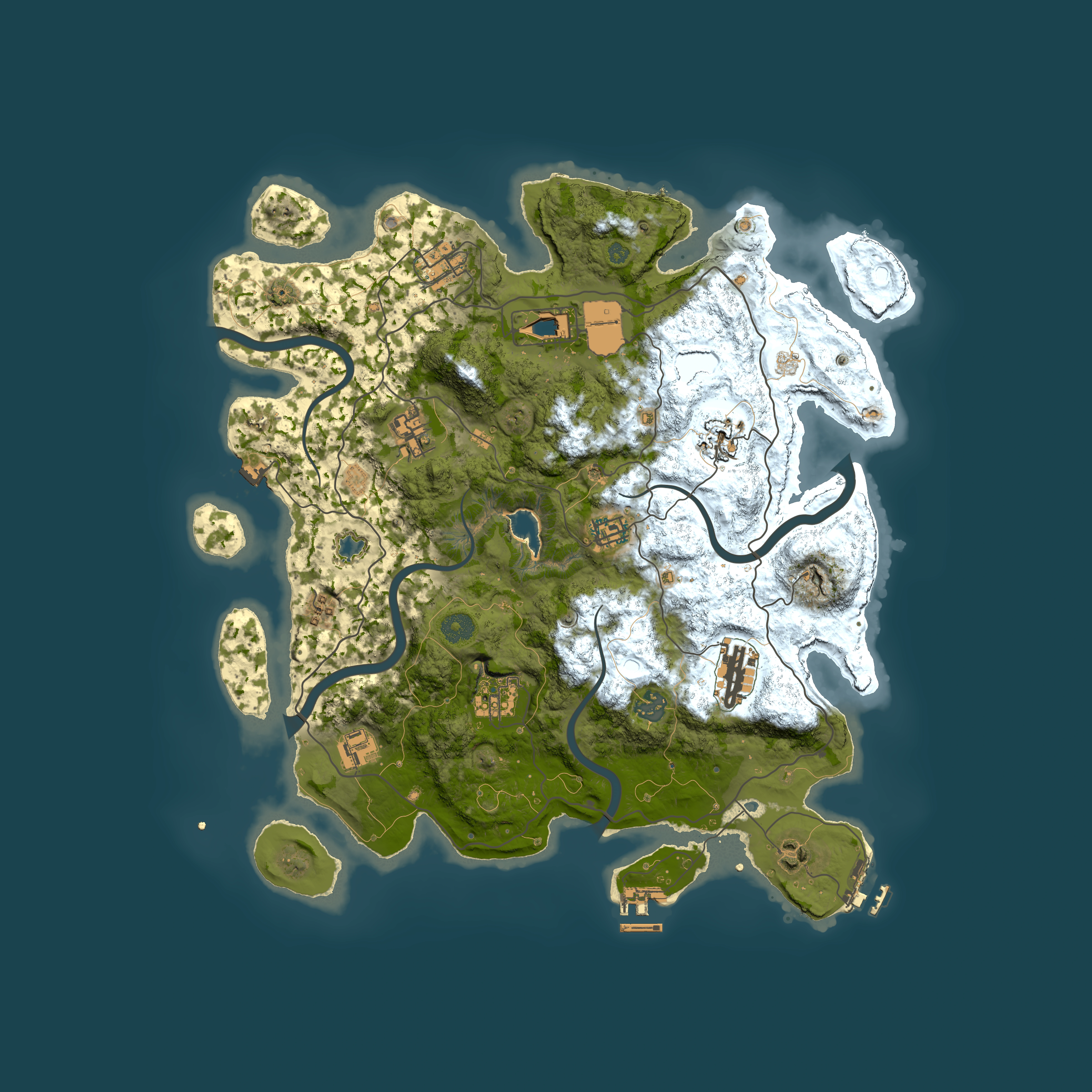 Full top-down render of Rust map seed 967603761, 4050x4050m
