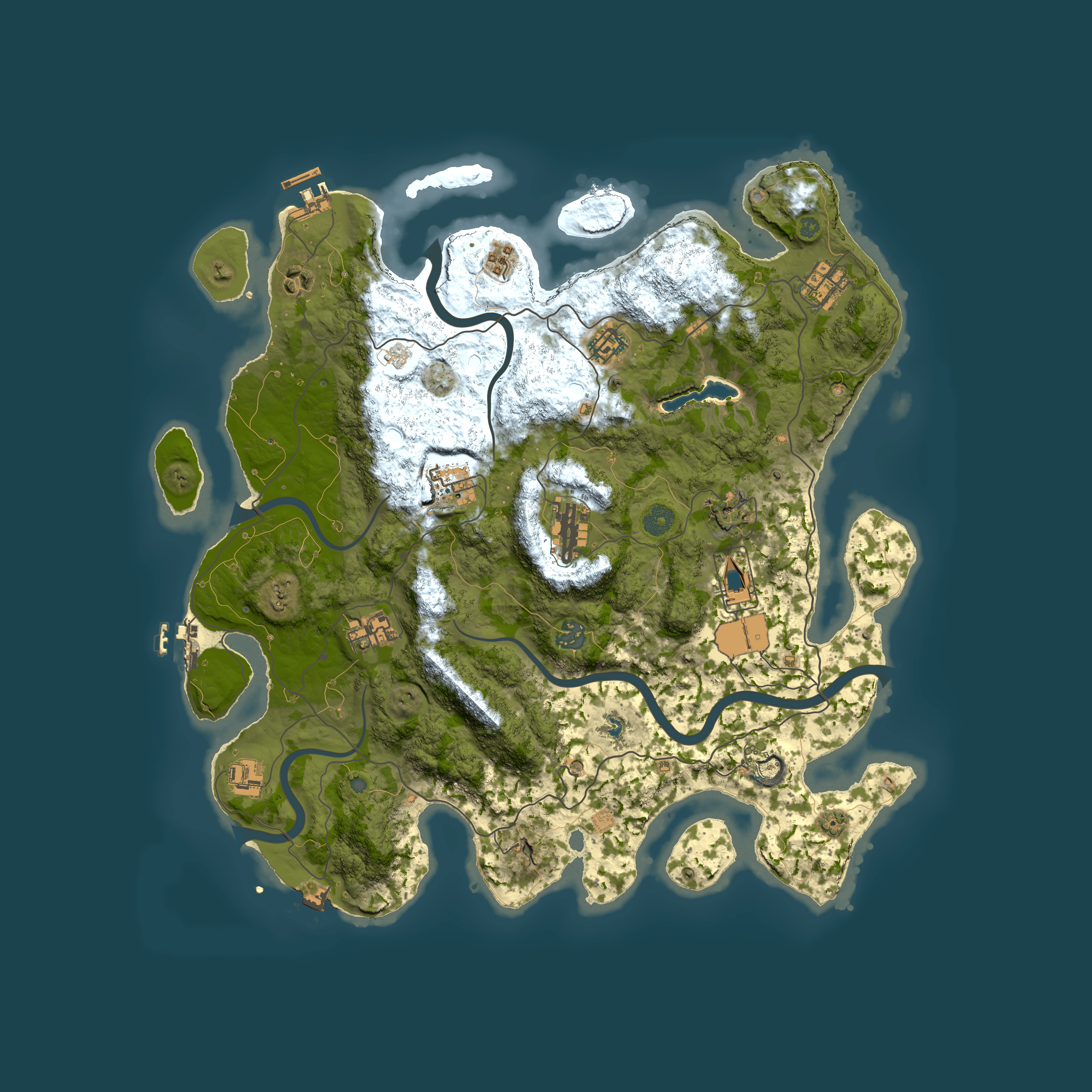 Full top-down render of Rust map seed 2054013104, 4200x4200m