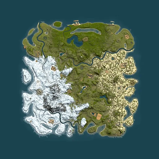 Rust map seed 520000909, 5350x5350m top-down preview