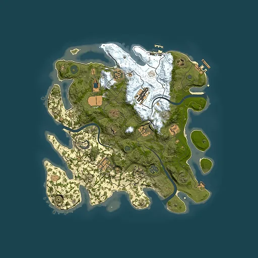 Rust map seed 1465394300, 3550x3550m top-down preview