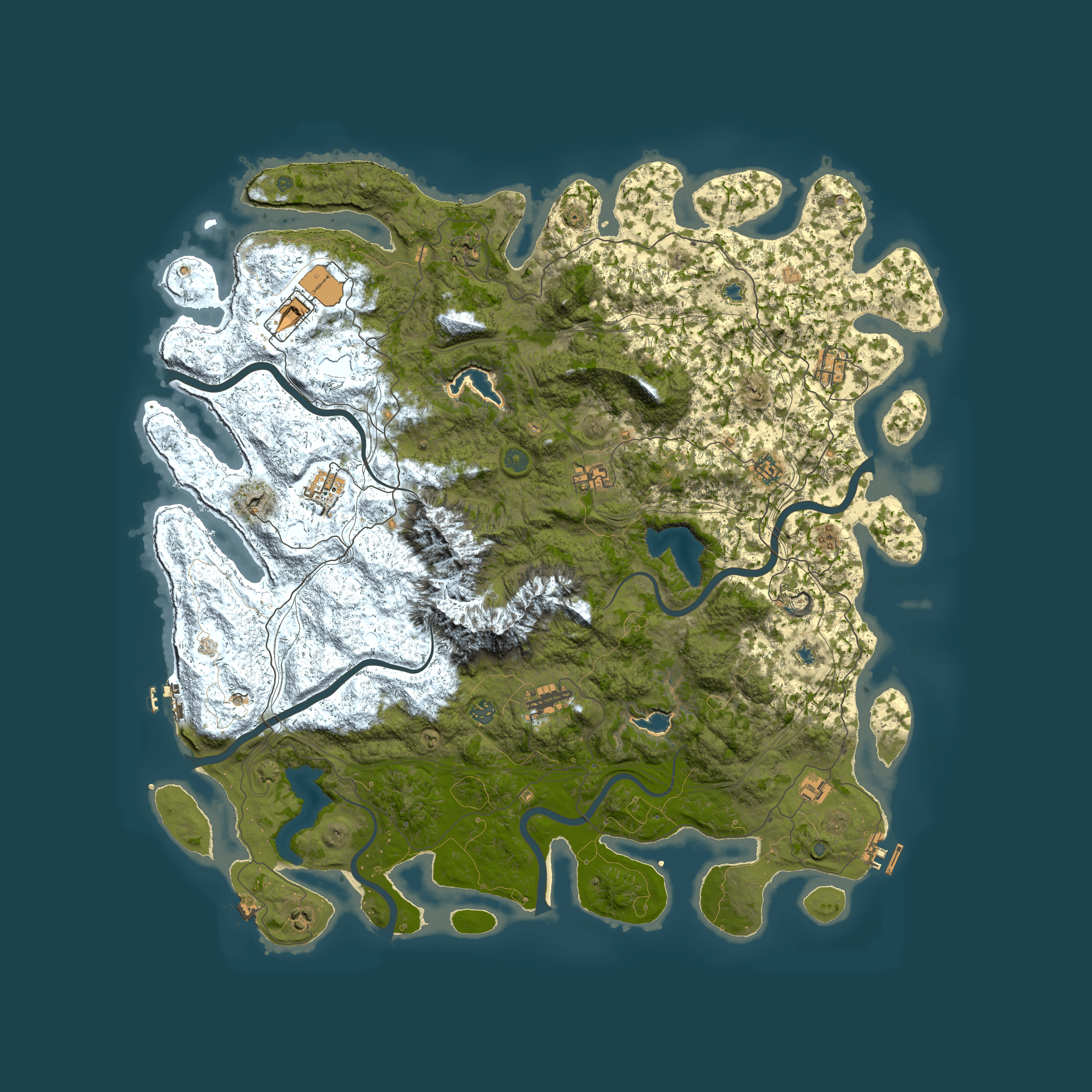 Full top-down render of Rust map seed 1411315821, 5450x5450m