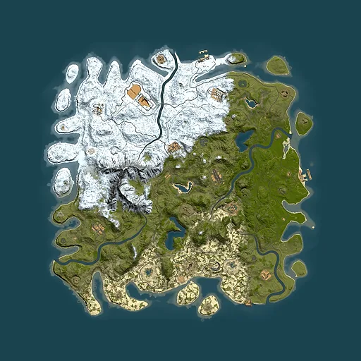 Rust map seed 46889380, 5350x5350m top-down preview