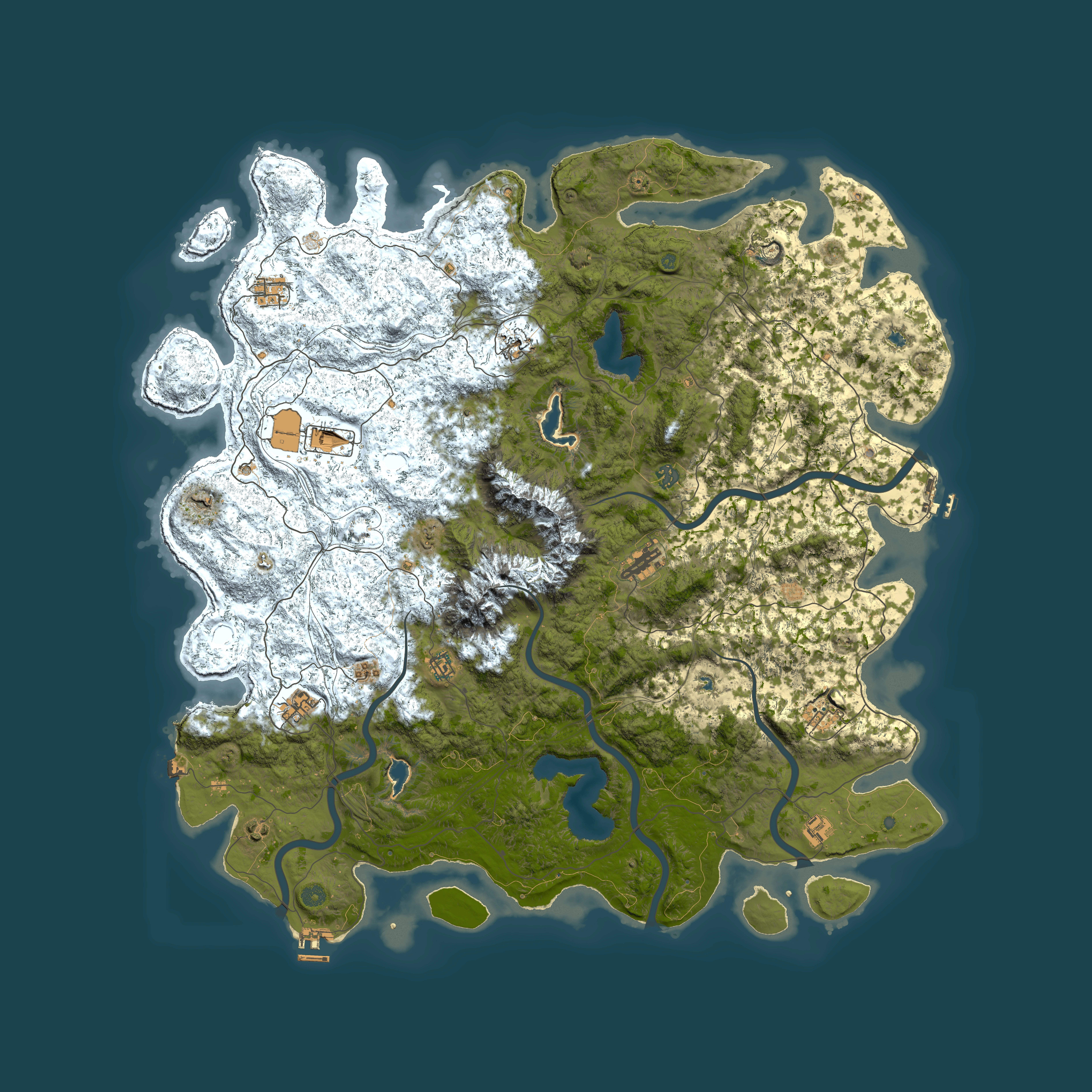 Full top-down render of Rust map seed 1040674371, 5650x5650m