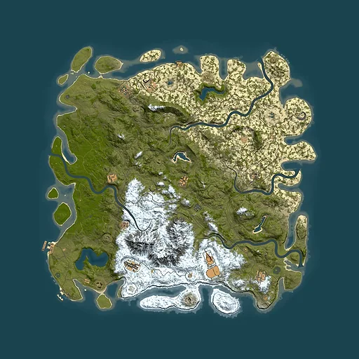 Rust map seed 1319091240, 5750x5750m top-down preview