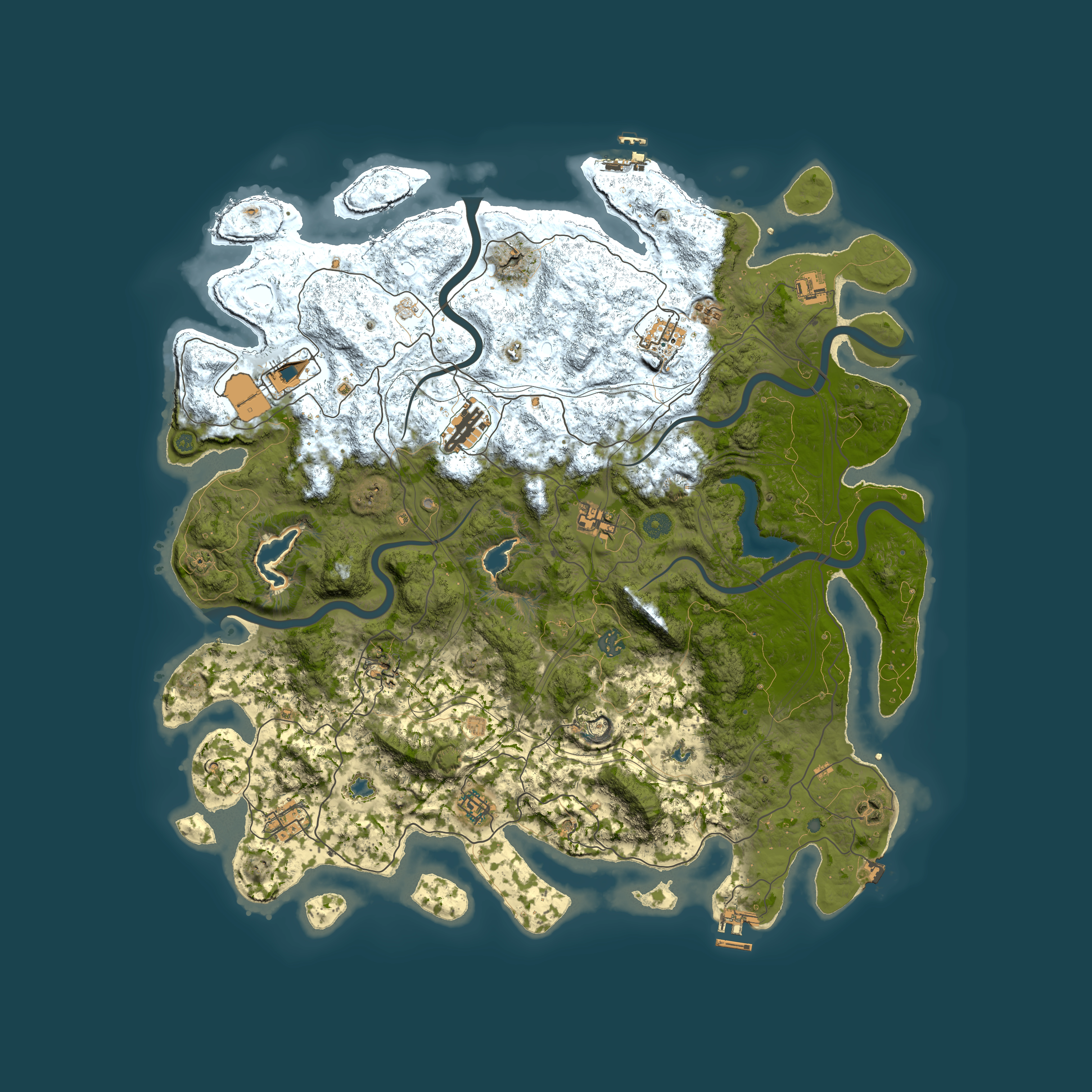 Full top-down render of Rust map seed 1227266005, 4800x4800m