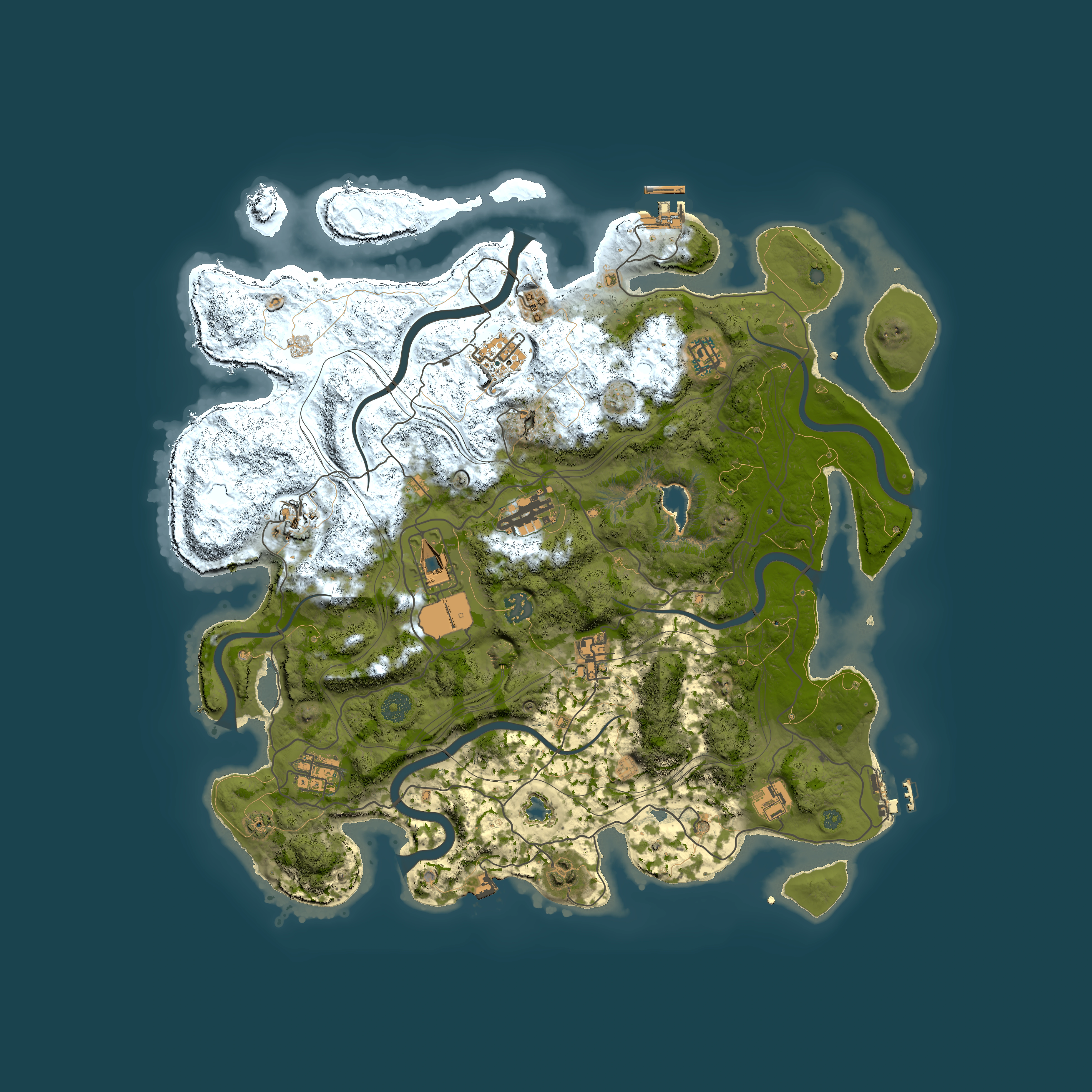 Full top-down render of Rust map seed 1739666164, 4250x4250m