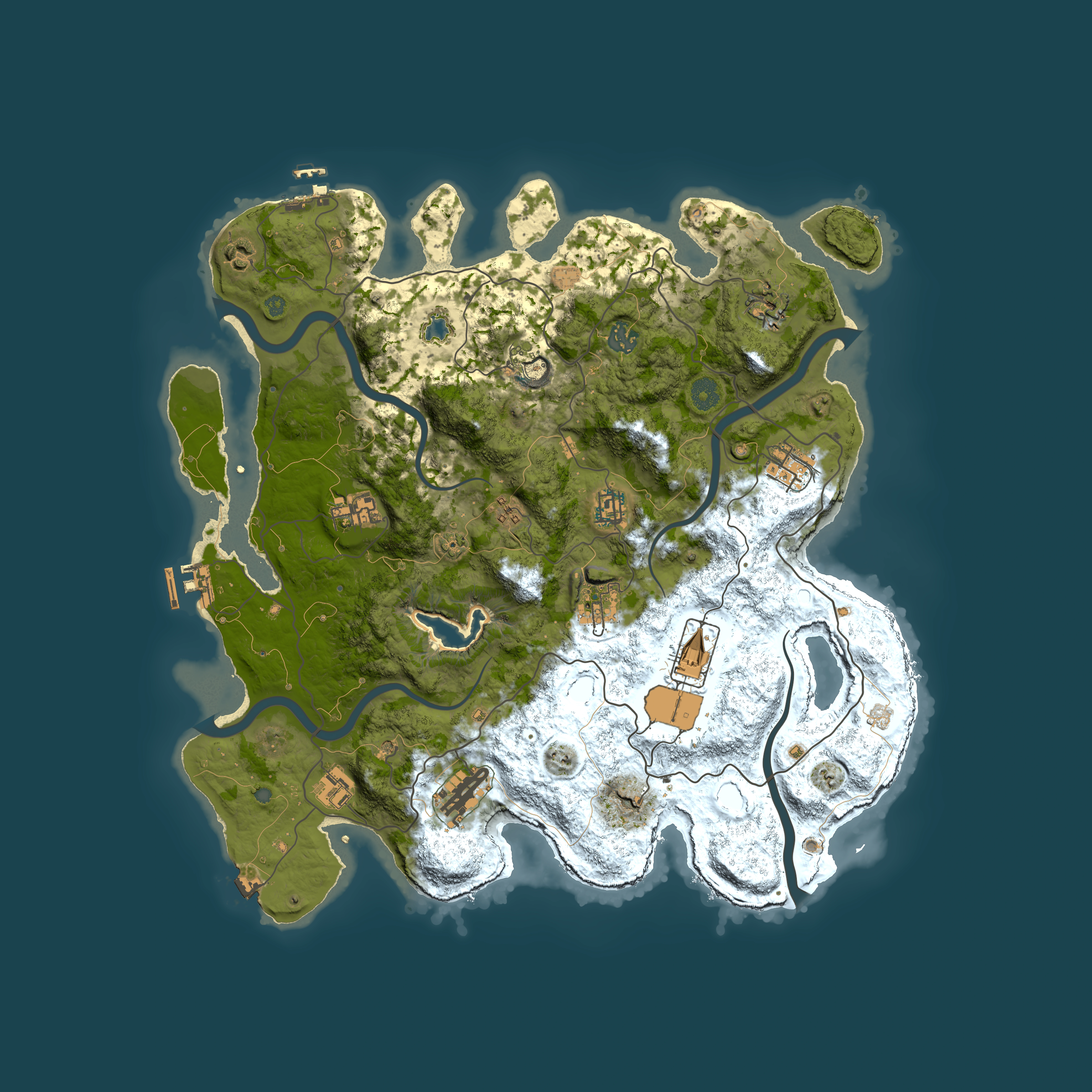 Full top-down render of Rust map seed 1439078837, 4100x4100m