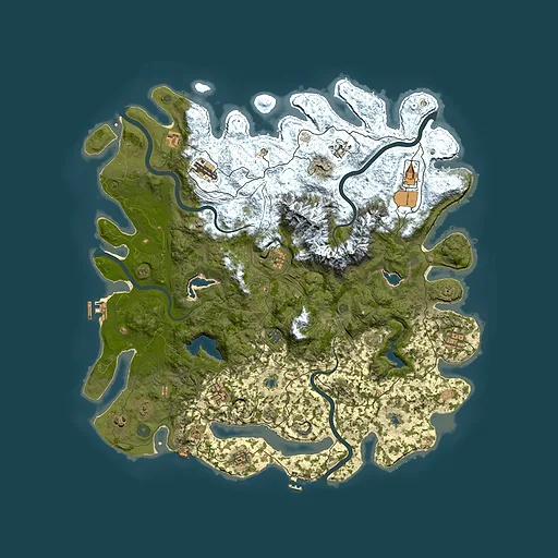 Rust map seed 1410409116, 5000x5000m top-down preview