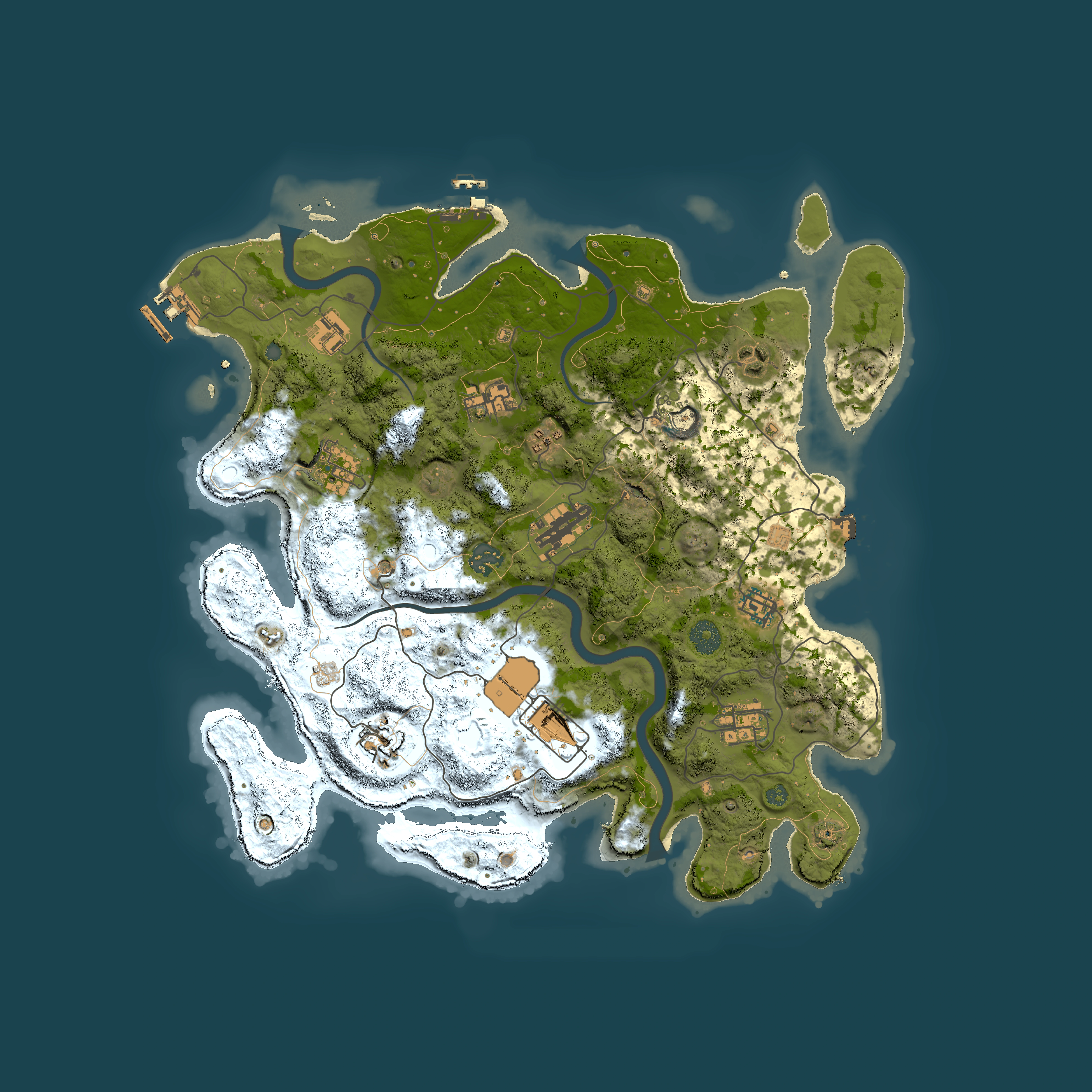 Full top-down render of Rust map seed 387194888, 3900x3900m