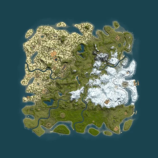 Rust map seed 1266803507, 5450x5450m top-down preview