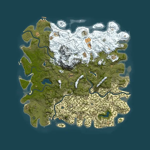 Rust map seed 1401425692, 5700x5700m top-down preview