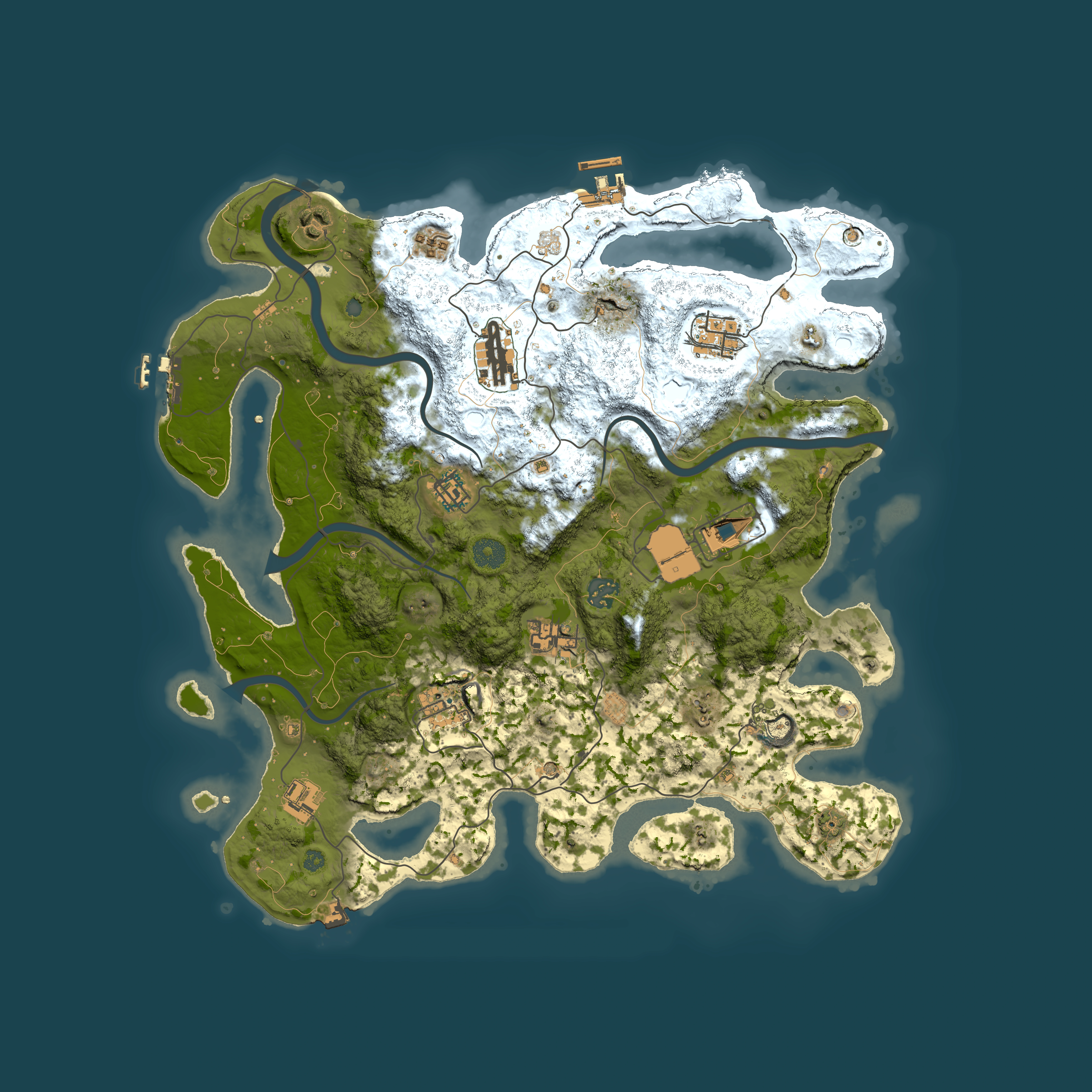 Full top-down render of Rust map seed 896831164, 3950x3950m