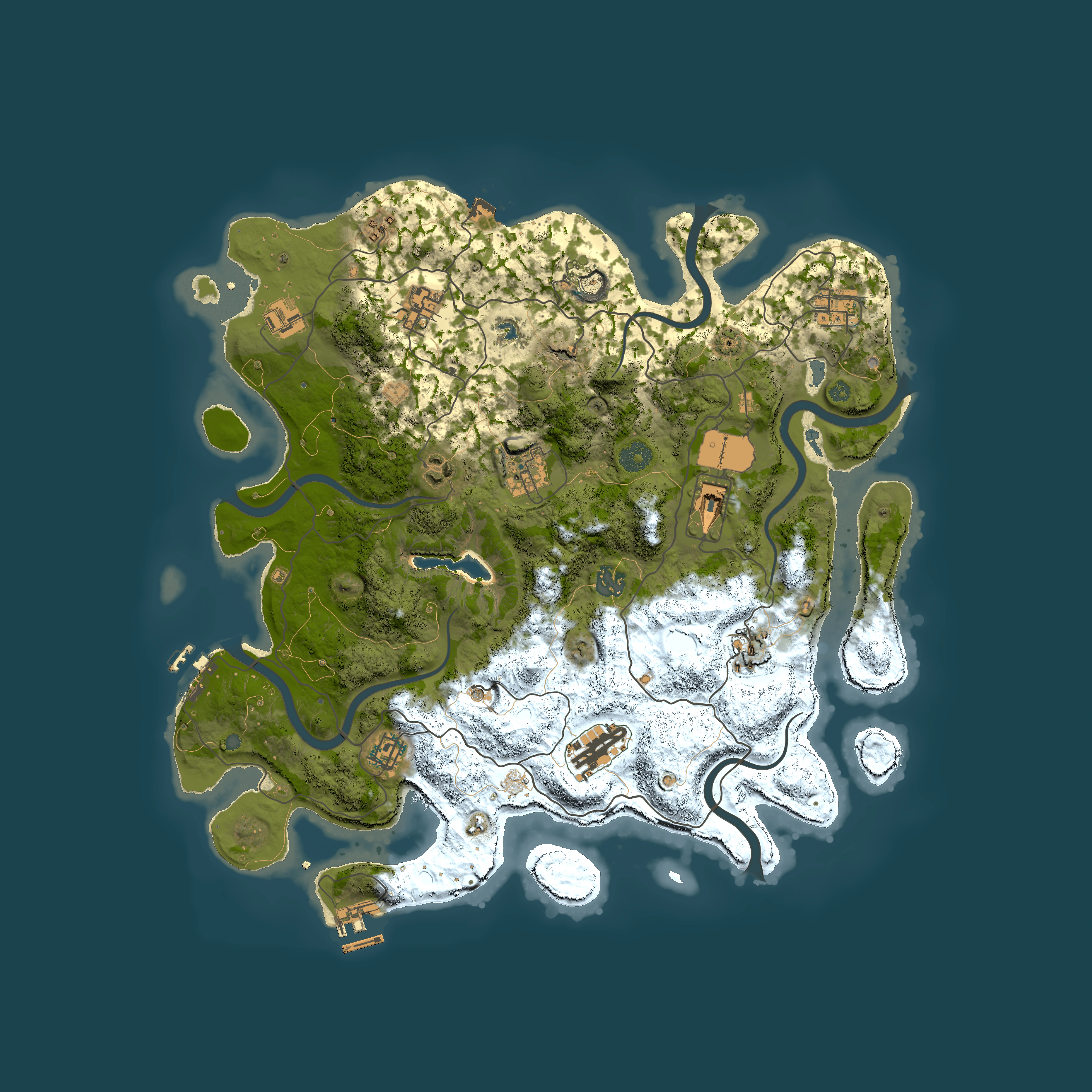 Full top-down render of Rust map seed 2084901812, 4050x4050m