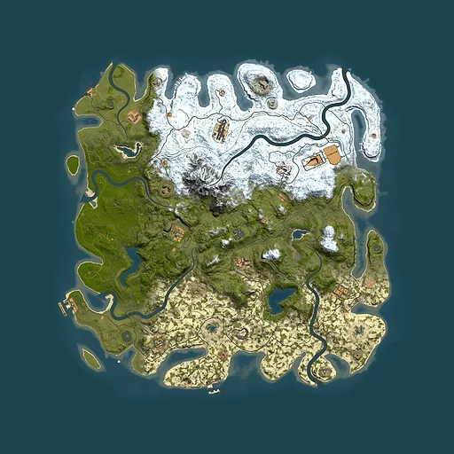 Rust map seed 1474007778, 5000x5000m top-down preview