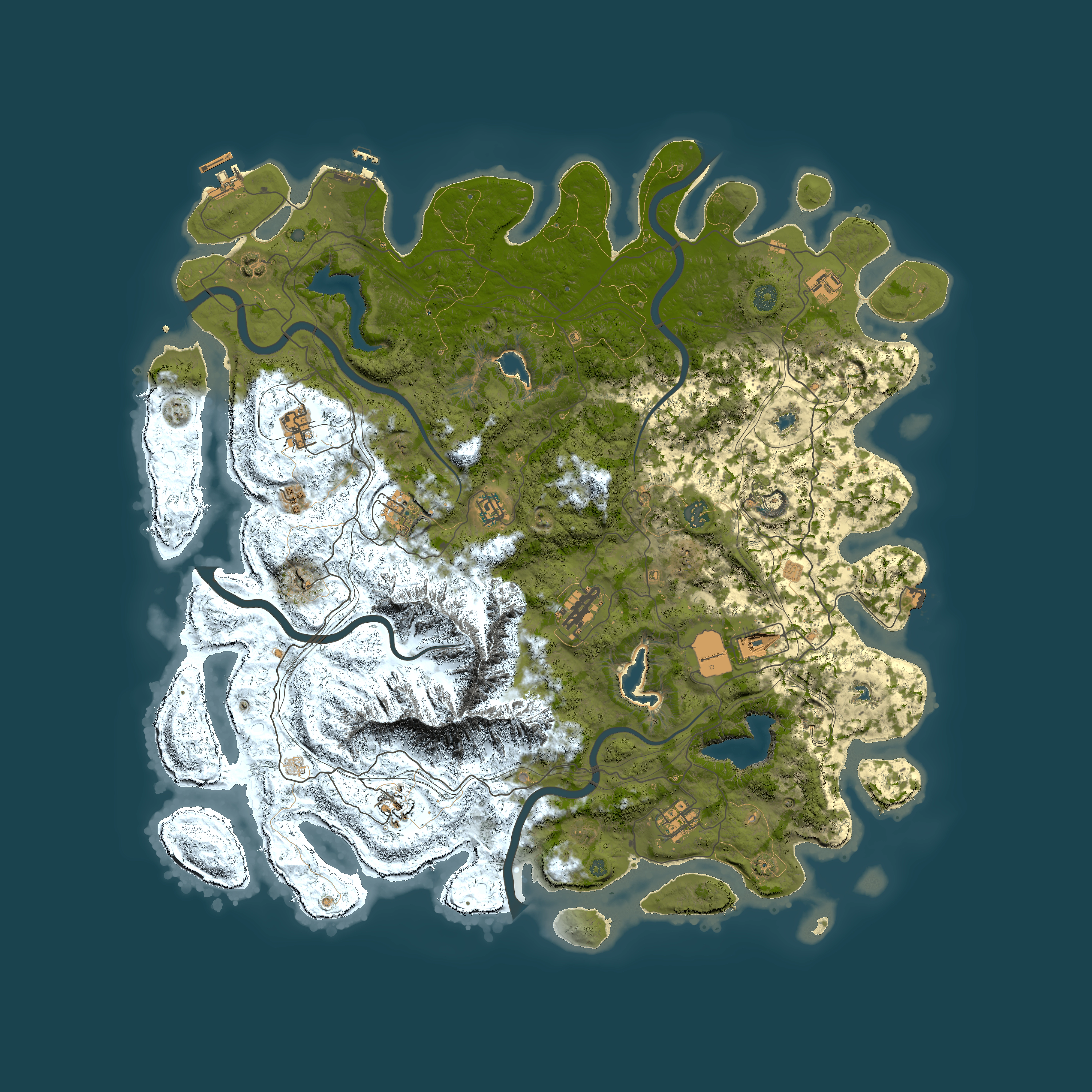 Full top-down render of Rust map seed 1918544523, 5000x5000m