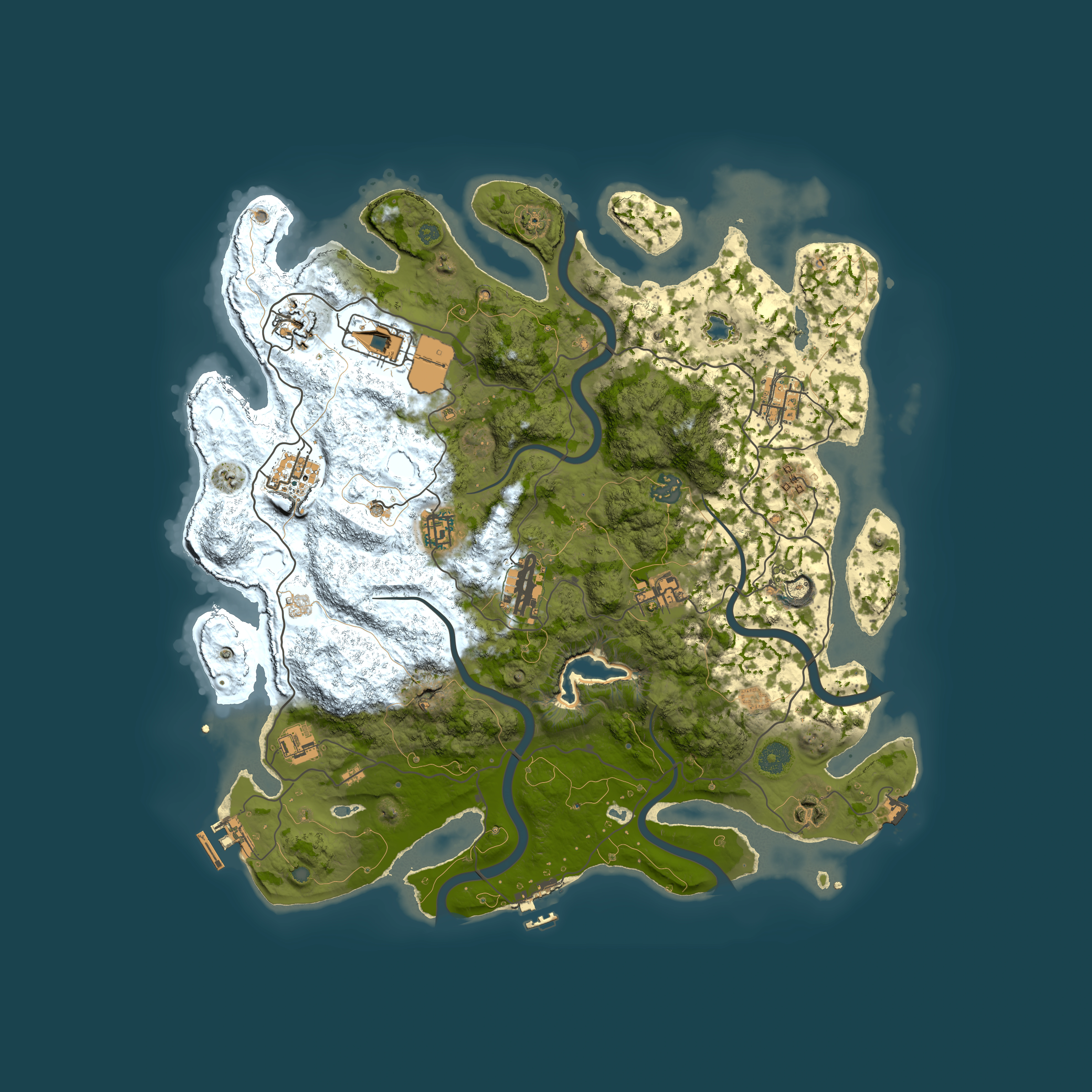 Full top-down render of Rust map seed 1281857080, 4050x4050m