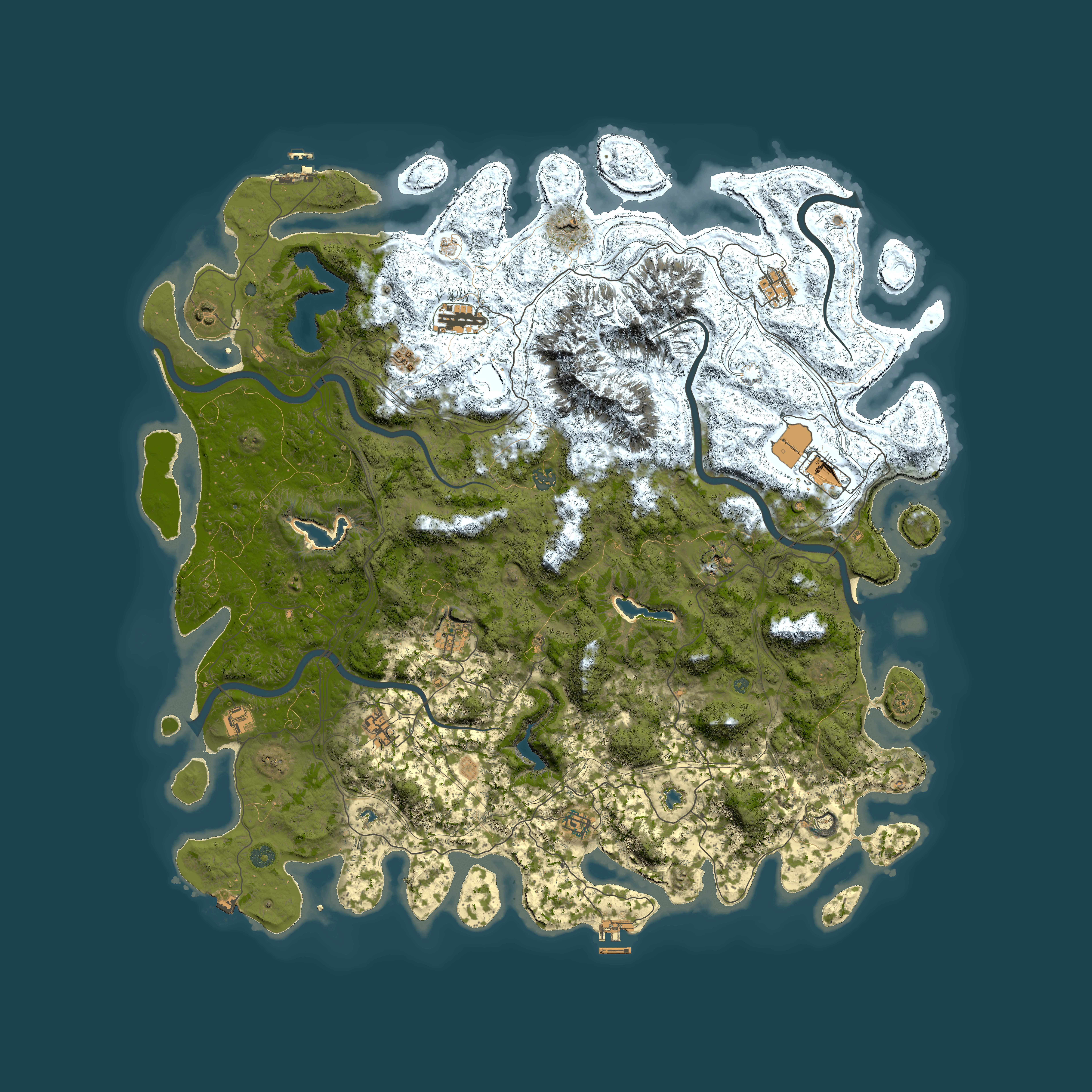 Full top-down render of Rust map seed 239696144, 5550x5550m