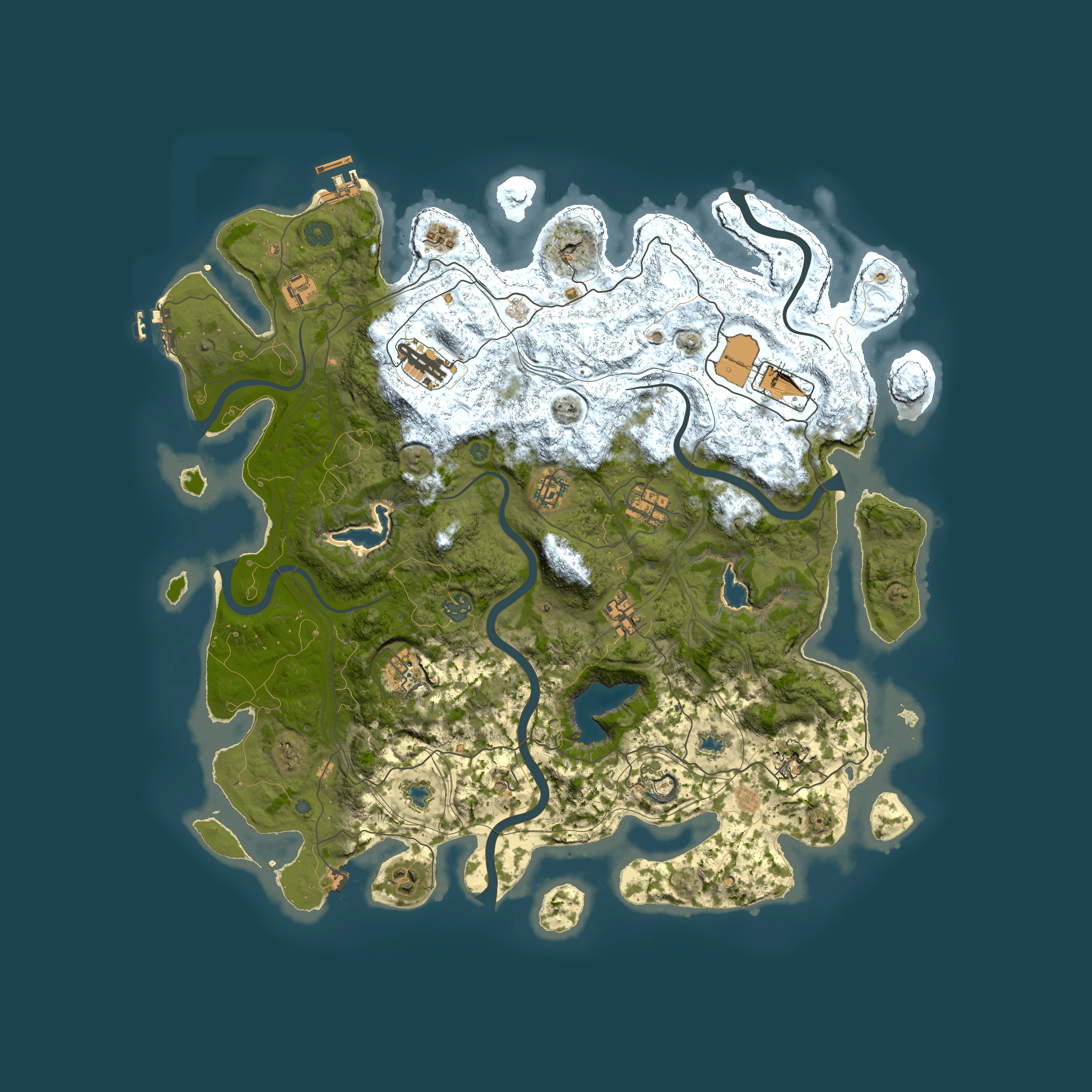 Full top-down render of Rust map seed 400729433, 4600x4600m