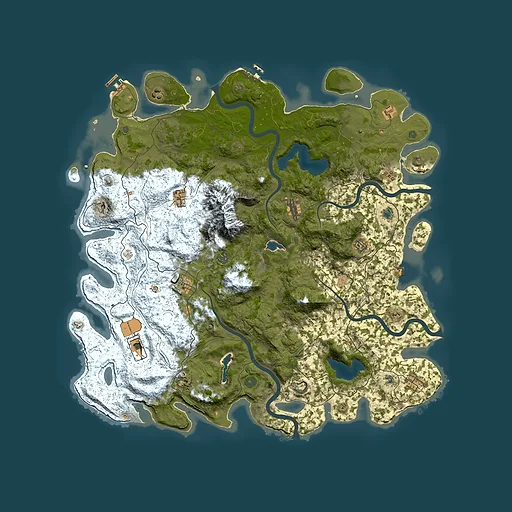 Rust map seed 223445702, 5250x5250m top-down preview