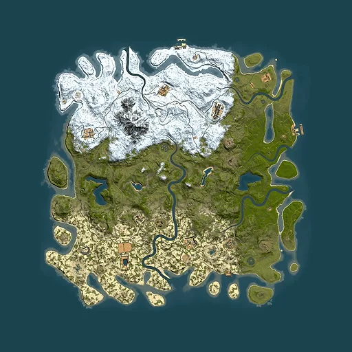 Rust map seed 187909919, 5350x5350m top-down preview