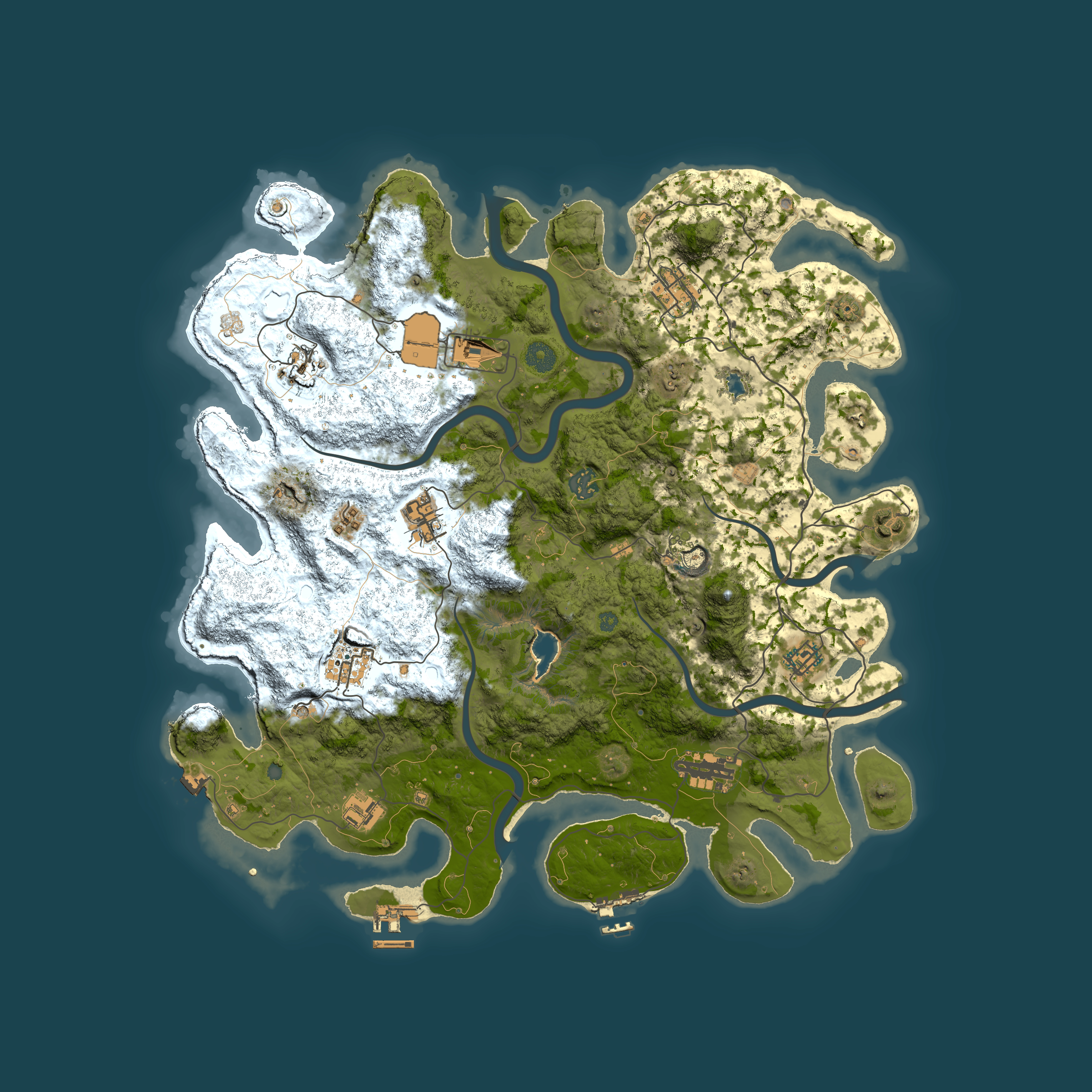 Full top-down render of Rust map seed 1858660573, 4200x4200m