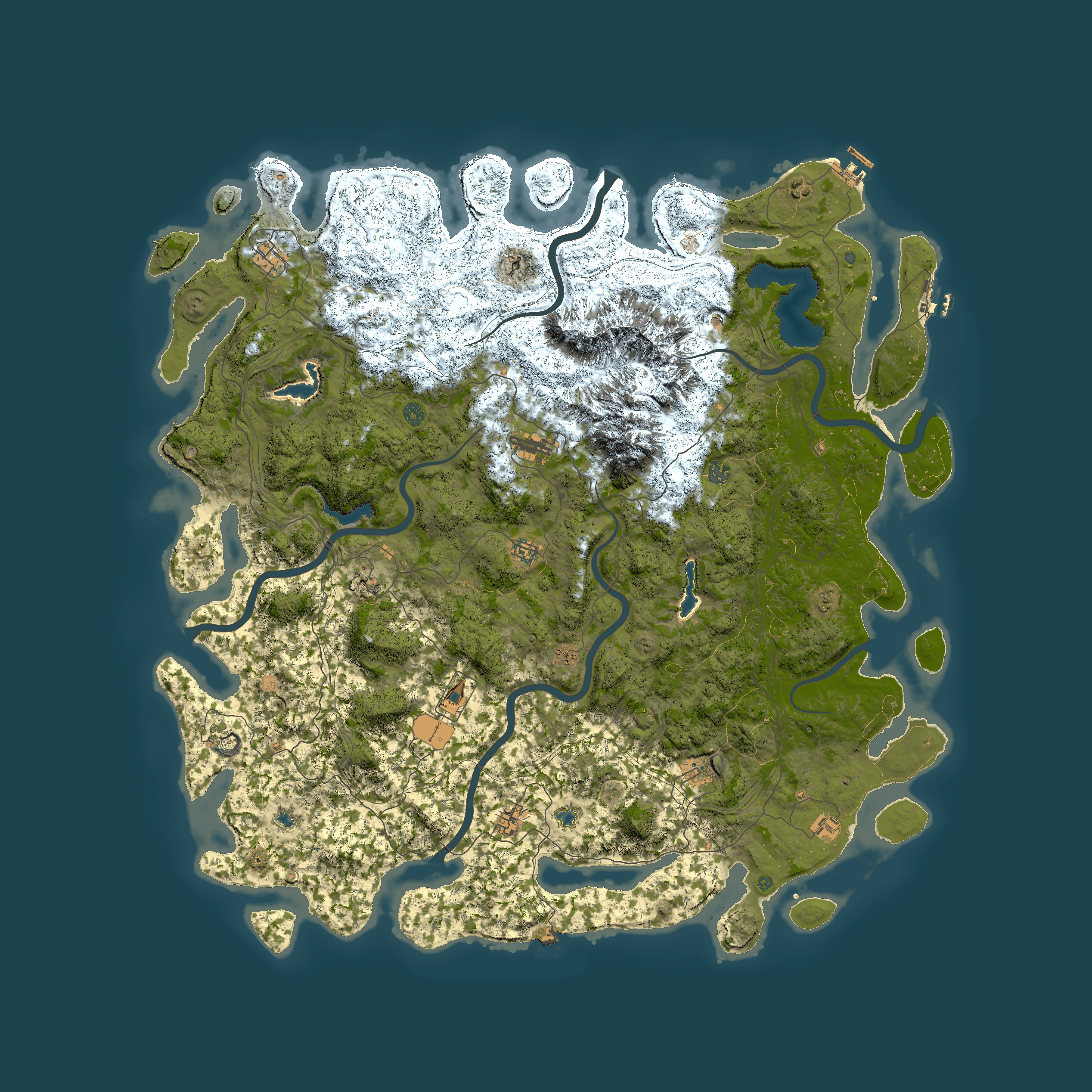 Full top-down render of Rust map seed 595507153, 5850x5850m
