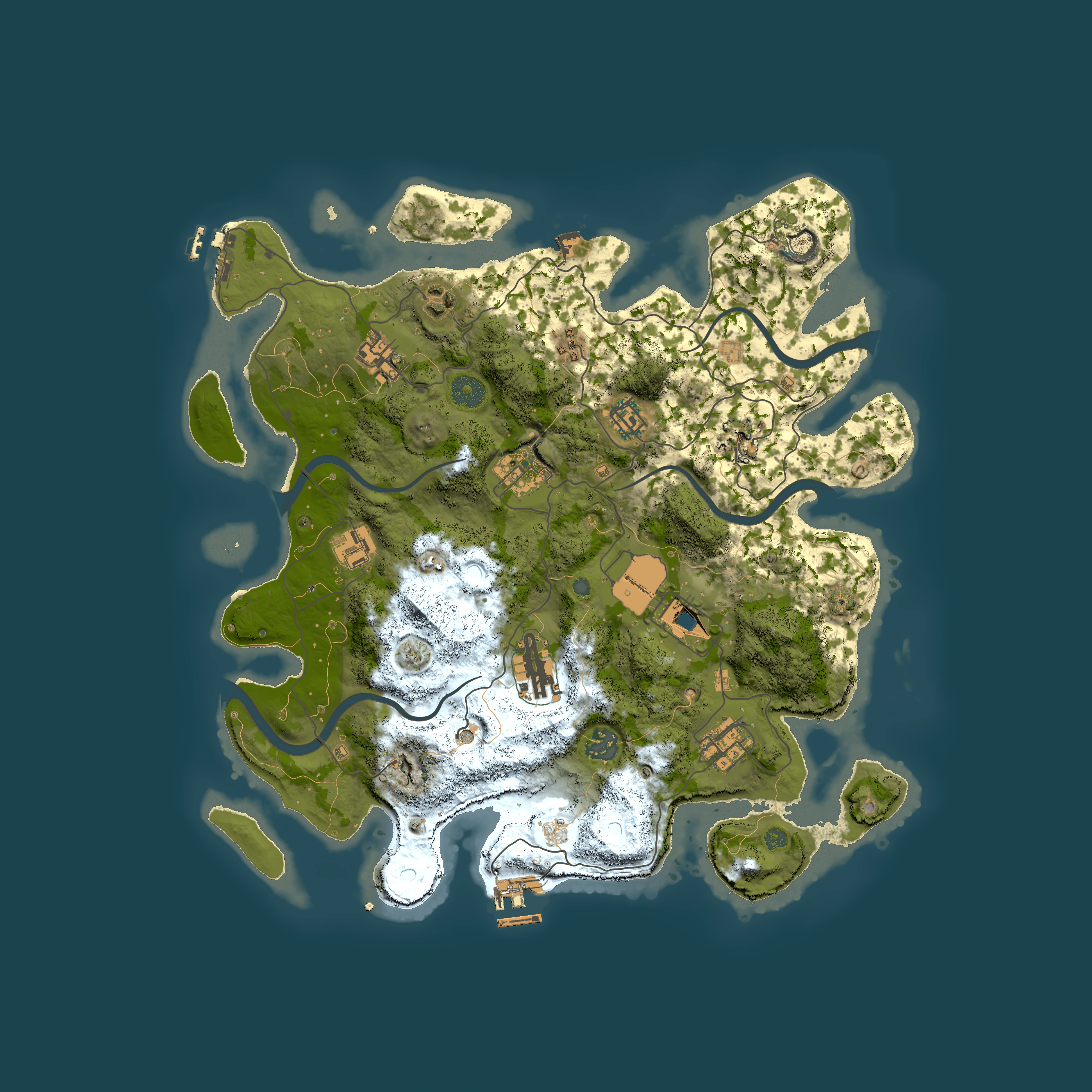 Full top-down render of Rust map seed 1189042724, 3800x3800m