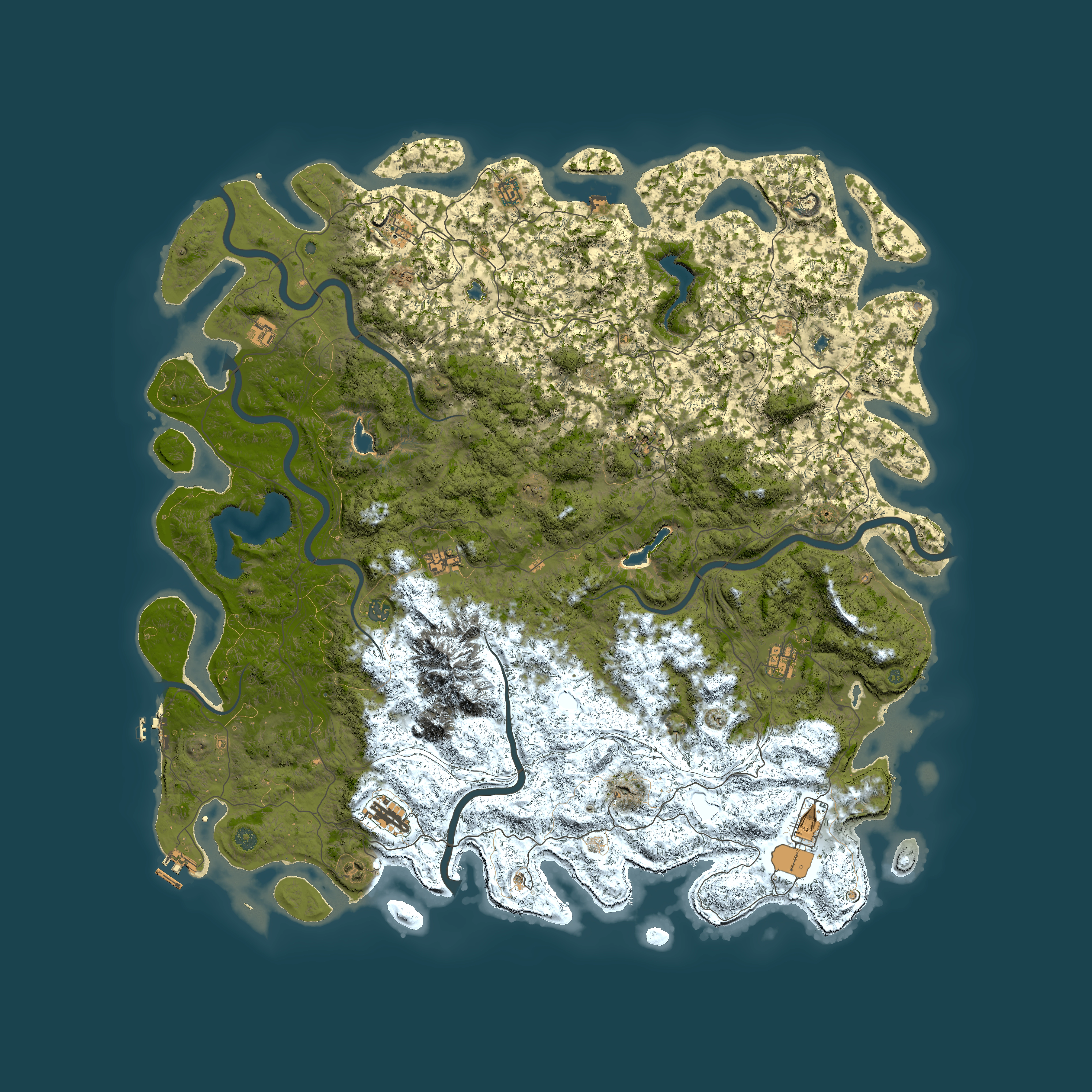 Full top-down render of Rust map seed 801405556, 5900x5900m