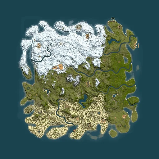 Rust map seed 1836007543, 5850x5850m top-down preview