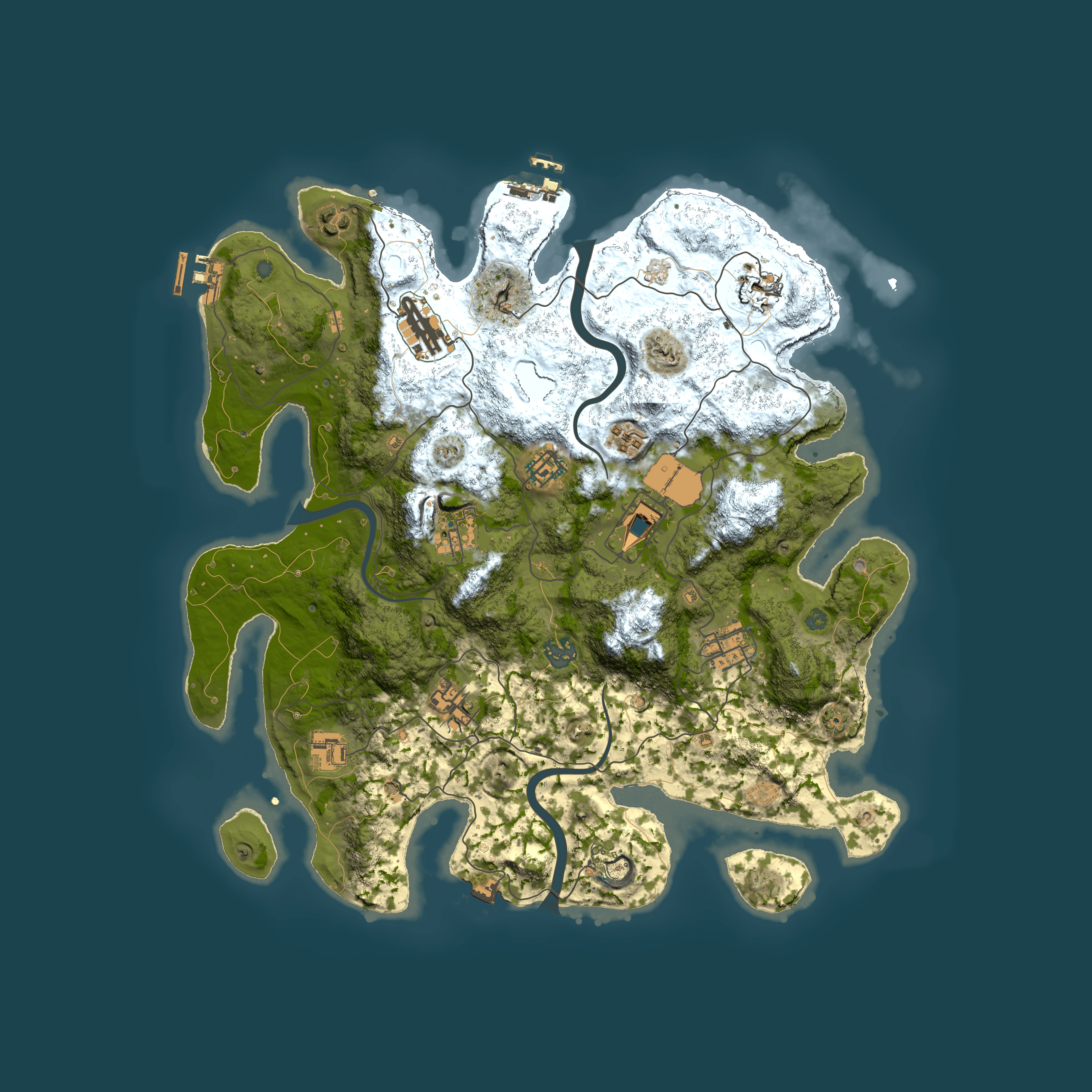Full top-down render of Rust map seed 1880602459, 3950x3950m