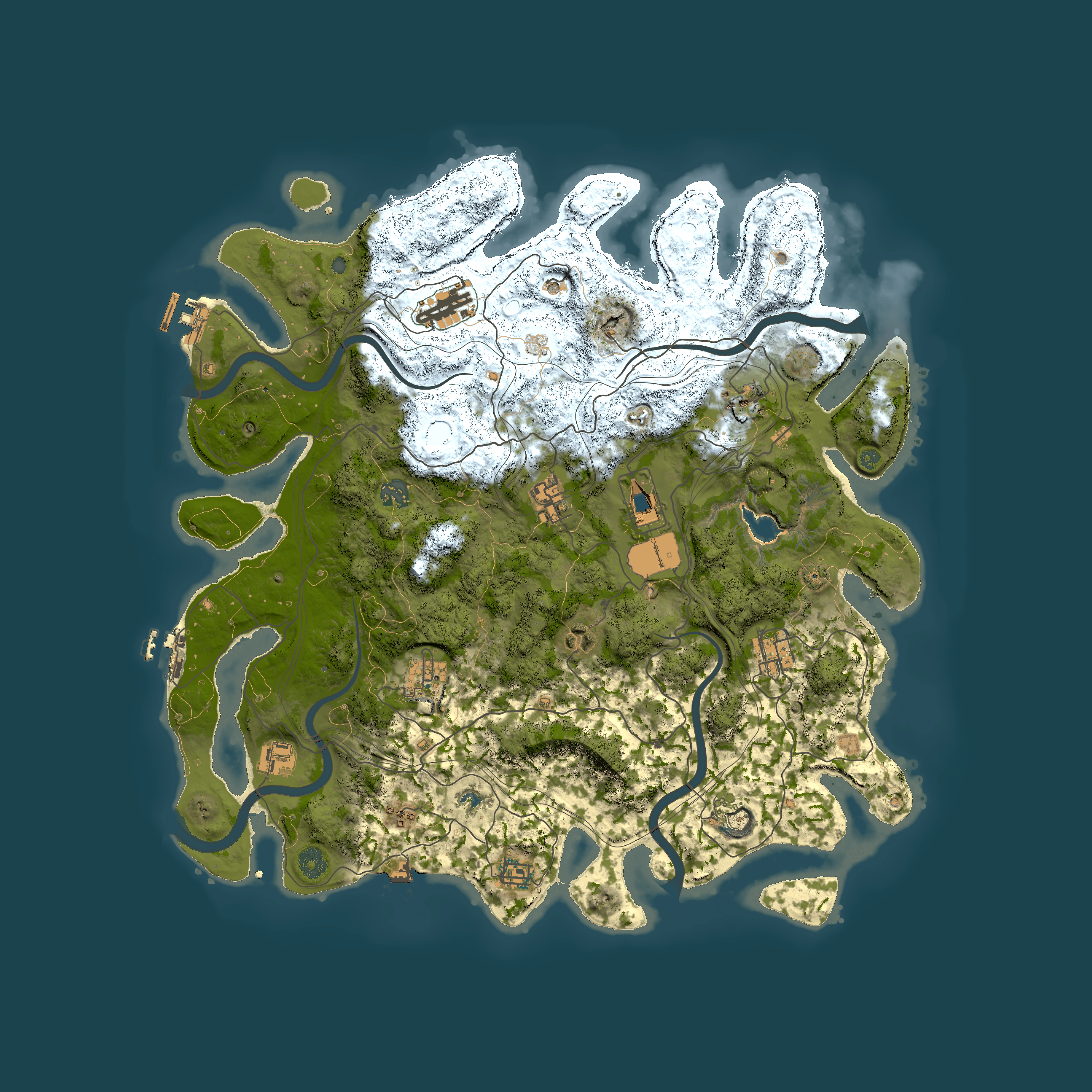 Full top-down render of Rust map seed 1001663160, 4350x4350m