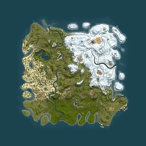 Rust map seed 176993077, 4950x4950m top-down preview