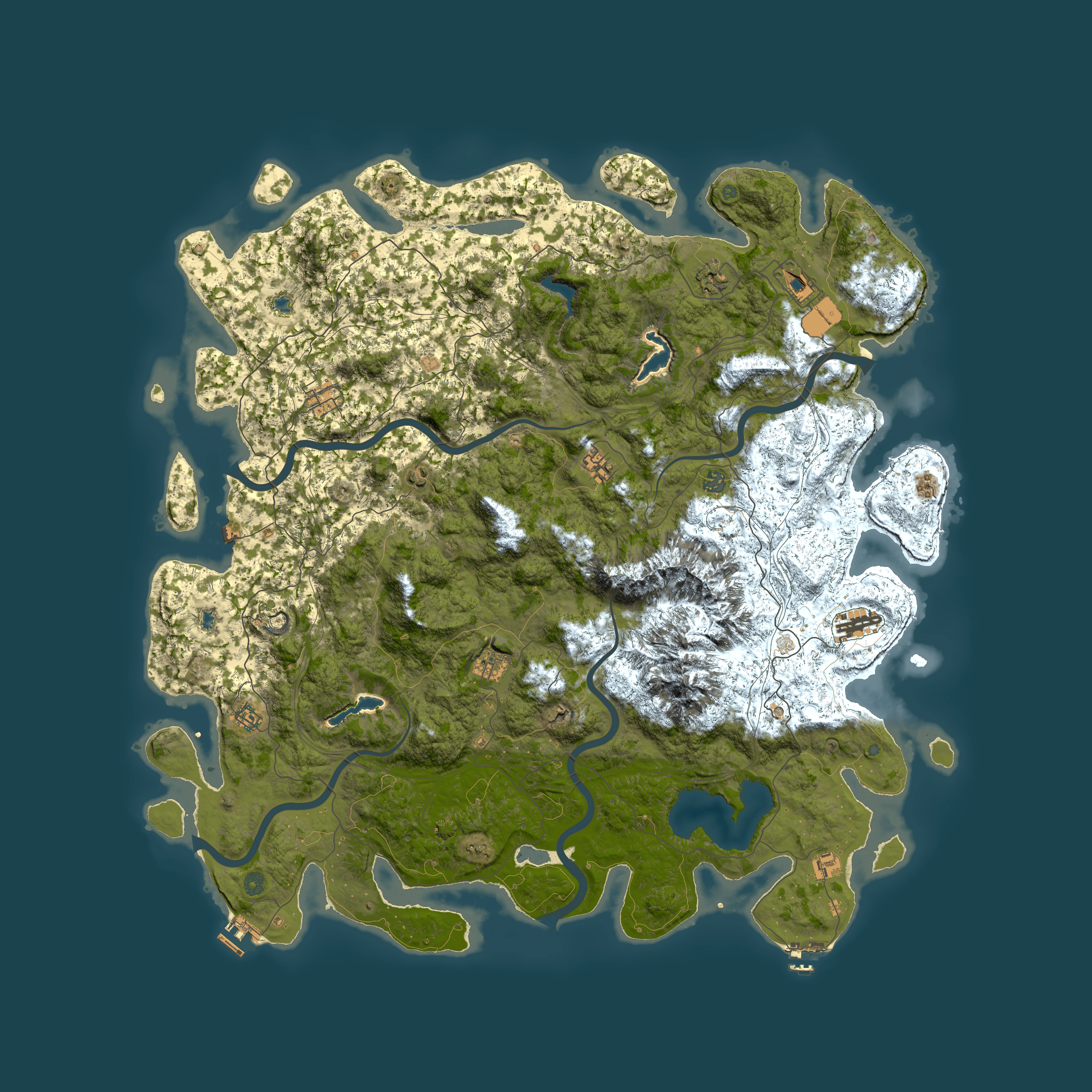 Full top-down render of Rust map seed 1140701339, 5700x5700m