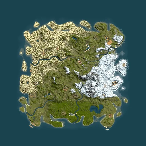 Rust map seed 1140701339, 5700x5700m top-down preview