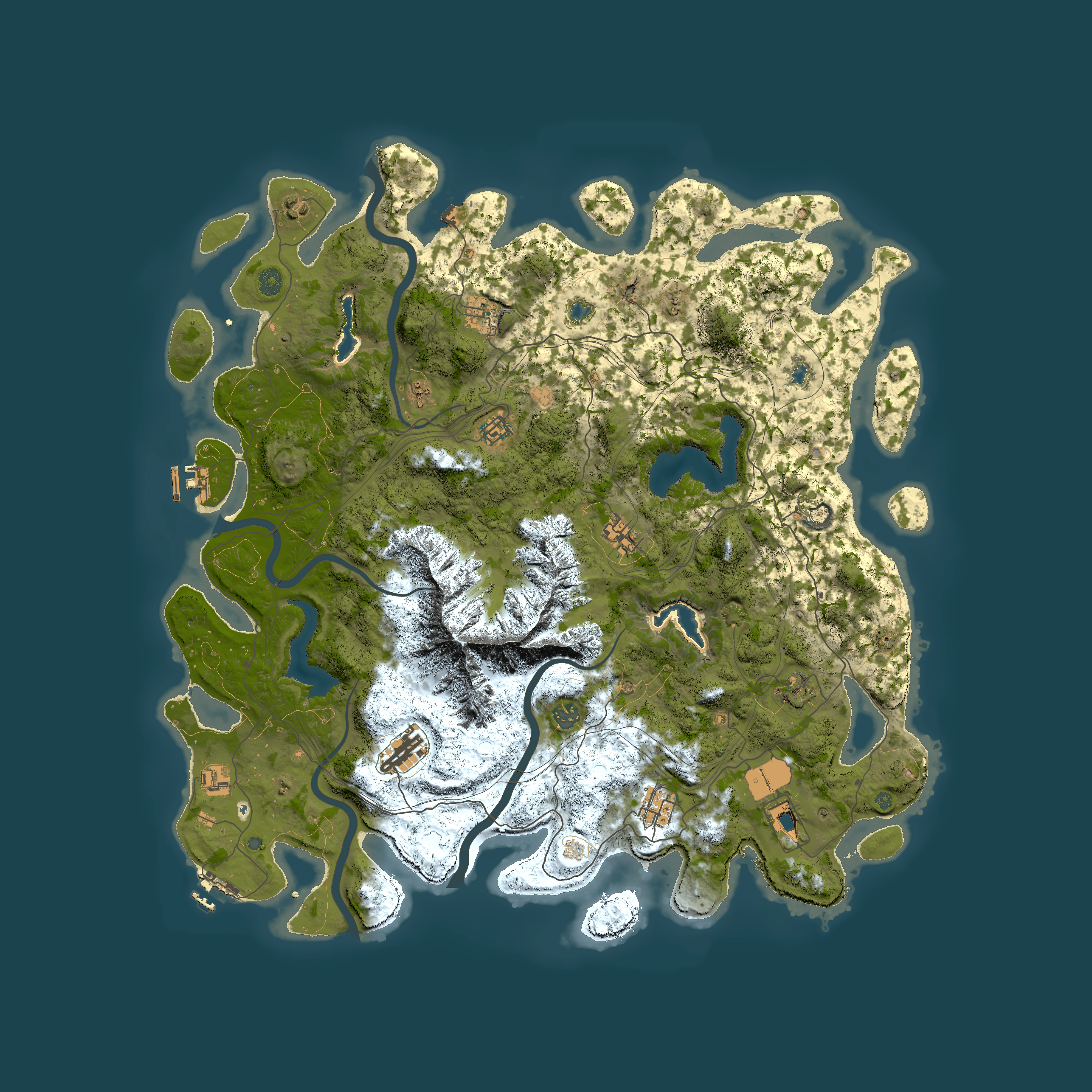 Full top-down render of Rust map seed 1585275791, 5000x5000m