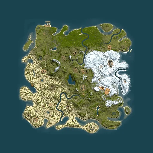 Rust map seed 1165327436, 4950x4950m top-down preview