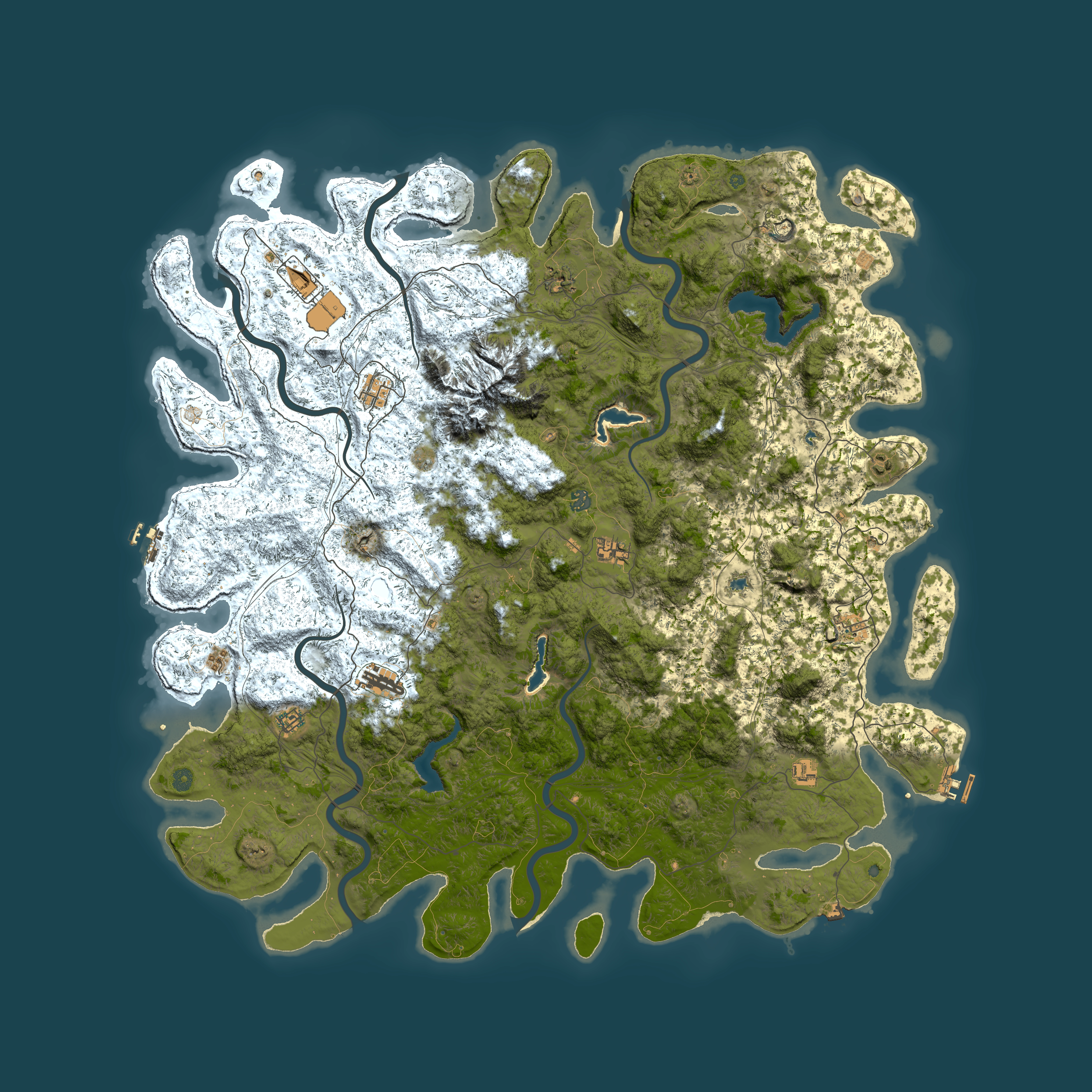 Full top-down render of Rust map seed 1851196295, 6000x6000m